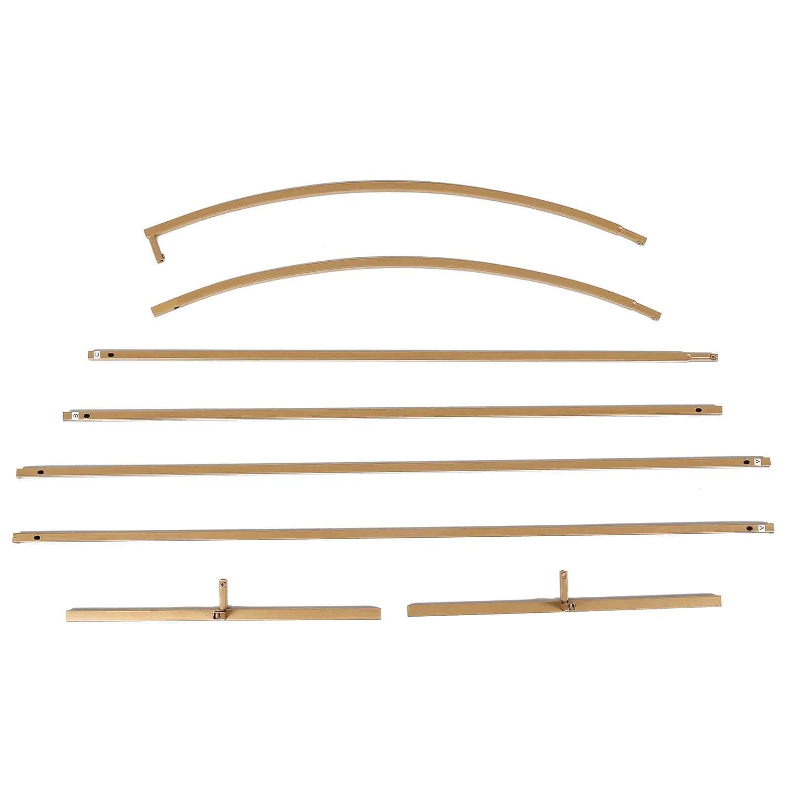 Half Moon Metal Floral Display Frame - Gold Wedding Arch Backdrop Stand for Outdoor Ceremonies, Photo Shoots & Garden Decor