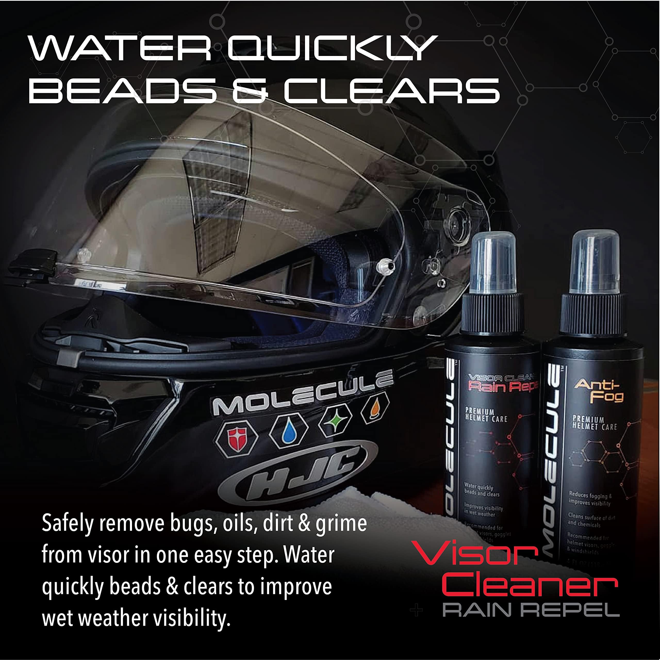 Premium Molecule Helmet Rain Repel Spray - 12 Pack (4oz Each) for Helmets, Visors & Goggles - Enhanced Visibility & Waterproof Protection - Ideal for Motorcycle, Cycling & Snow Sports Gear Maintenance