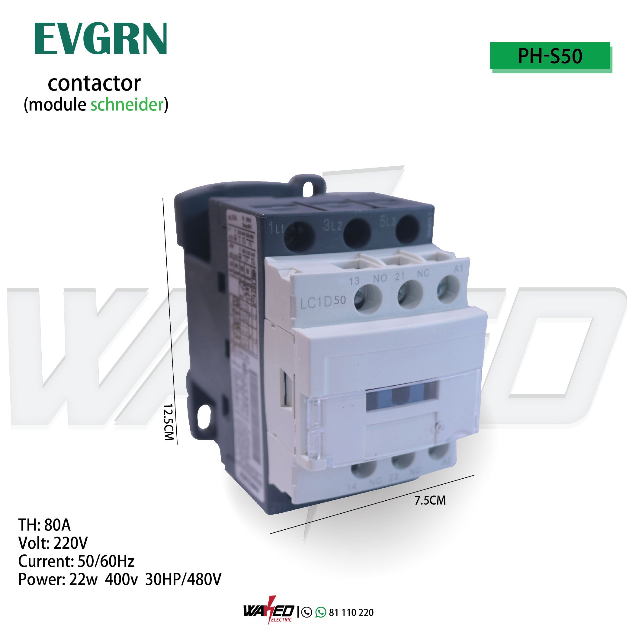 D50/80A EVGRN Contactor - High Current Electrical Switch for Industrial & EV Applications | Perfect for Motor Control, HVAC Systems, and Electric Vehicles