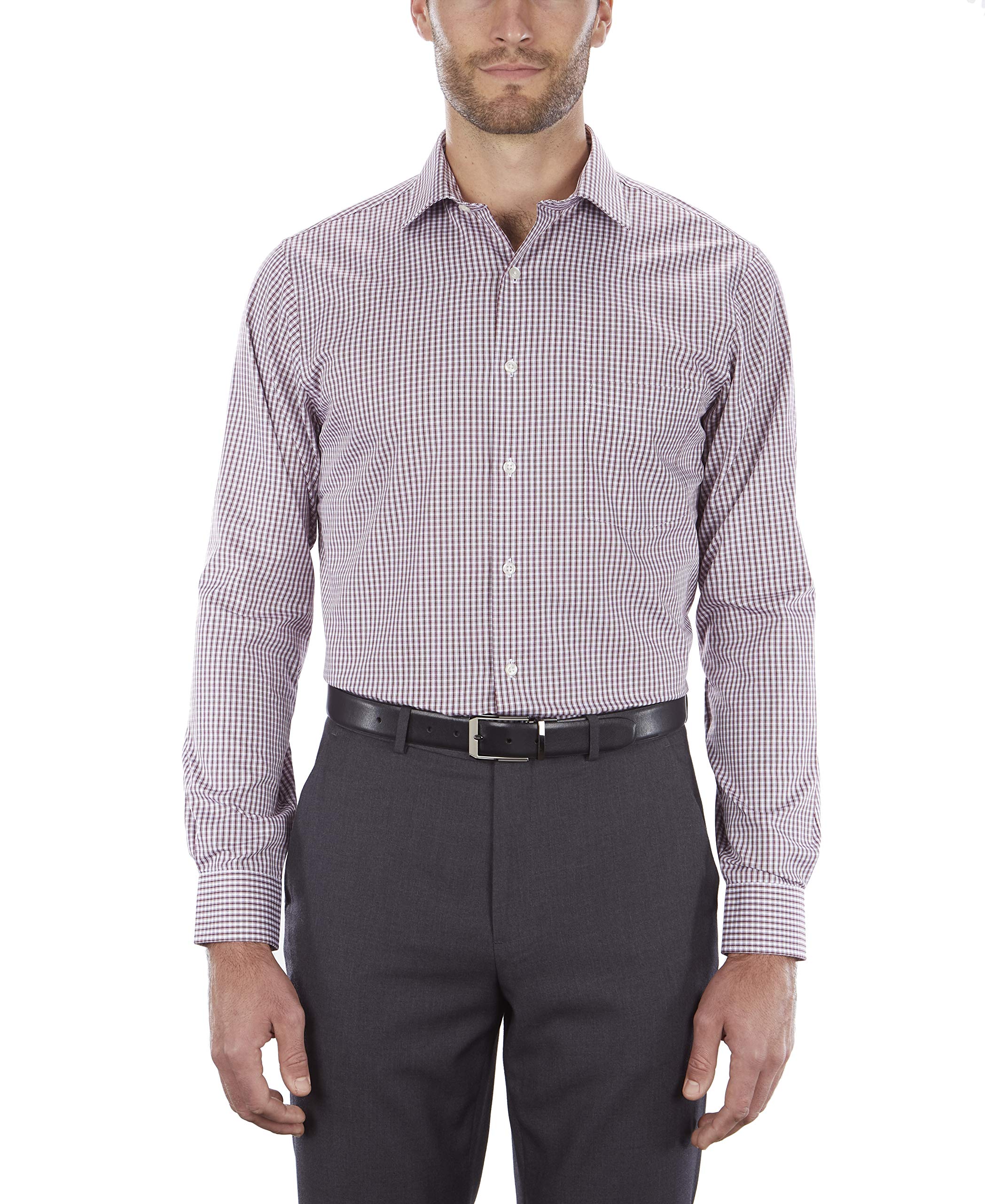 Van Heusen Men's Dress Shirt - Regular Fit Flex Collar Check Pattern Business Casual Shirt for Office, Wedding & Formal Events