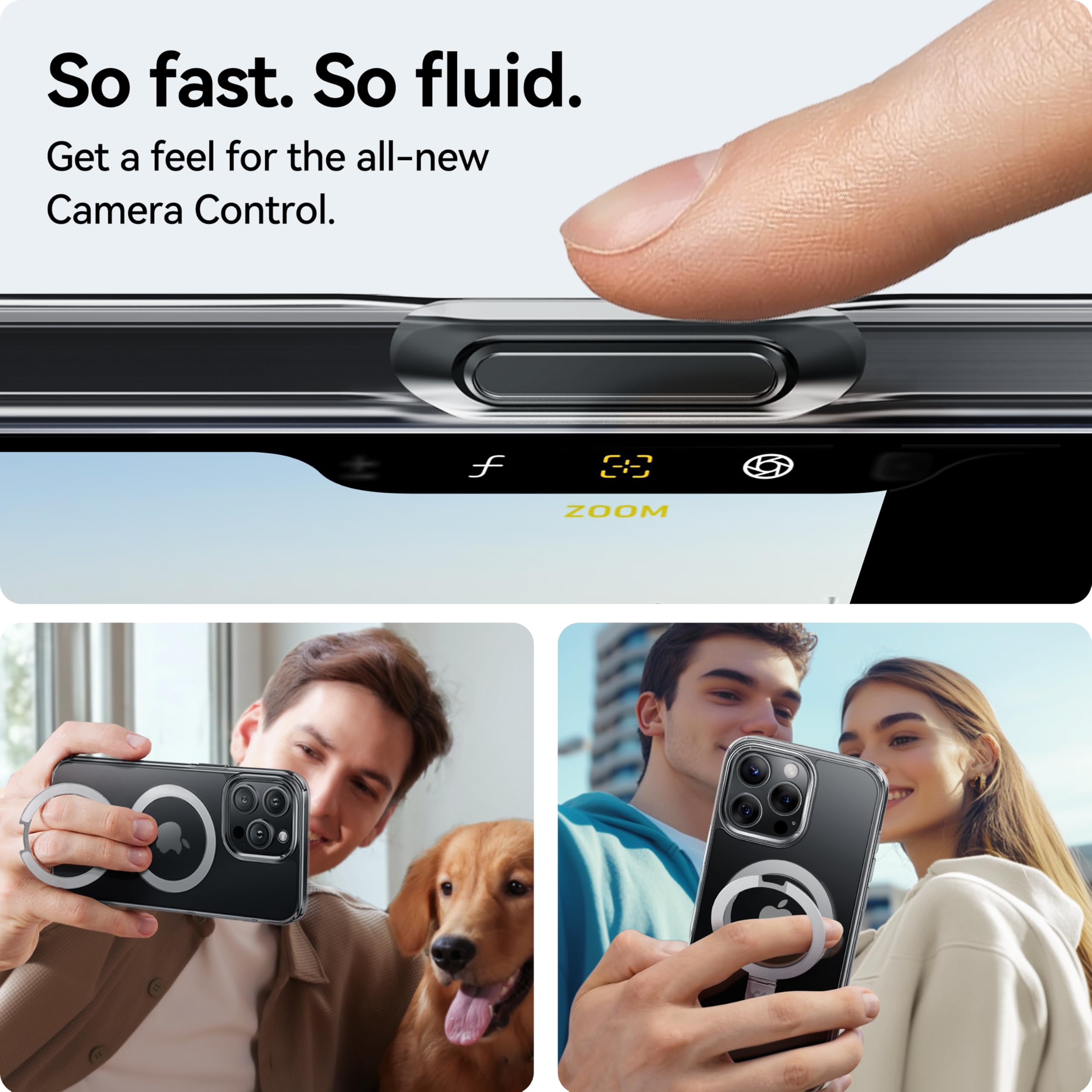CASEKOO Ultra Magnetic iPhone 16 Pro Max Case with Invisible Stand - MagSafe Compatible, Military-Grade 16FT Drop Protection, Slim Clear Cover with Phone Grip for 6.9