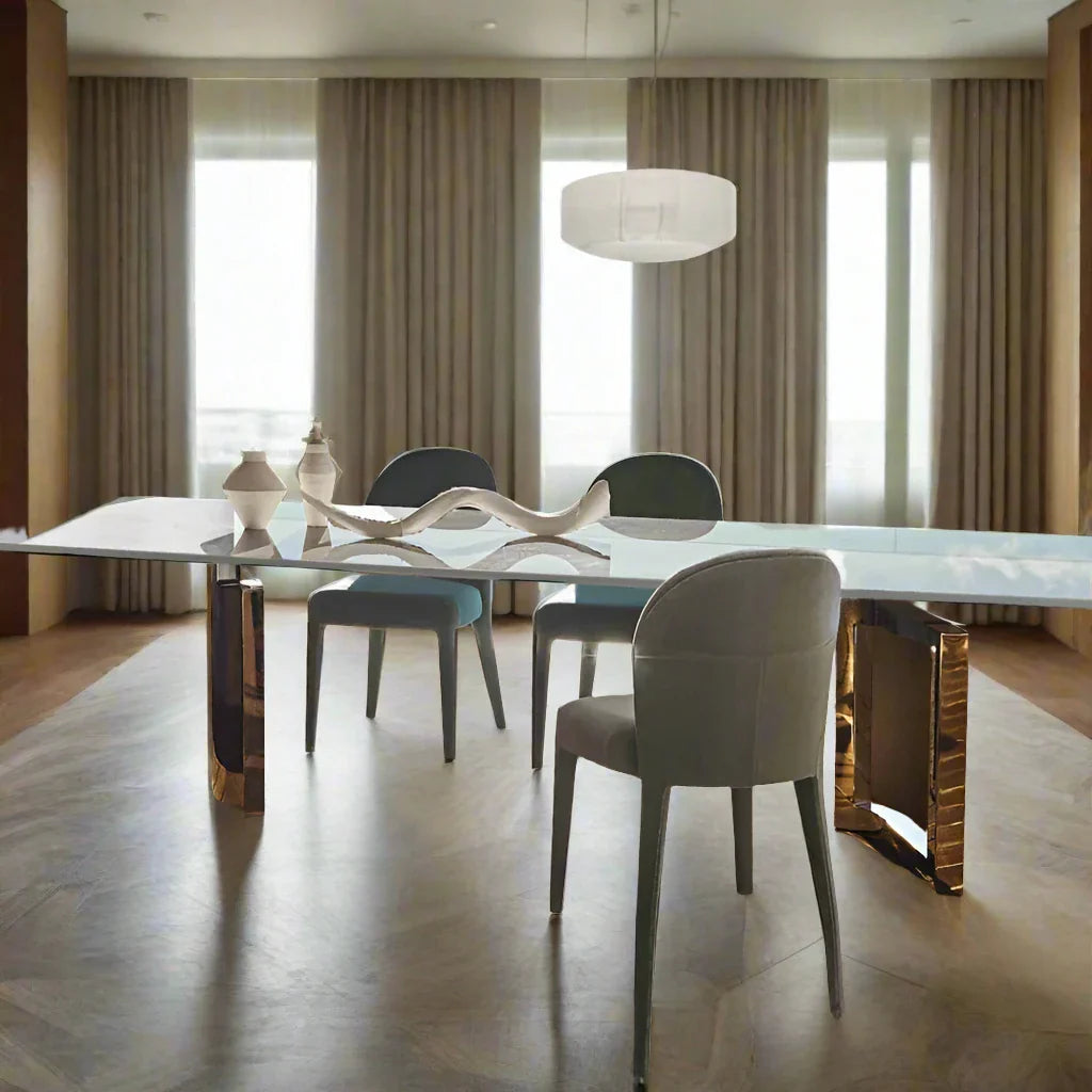 Elegant Luxury Dining Table - Modern Solid Wood Design for Formal Dining Rooms & Entertaining Guests - Perfect for Family Gatherings & Dinner Parties