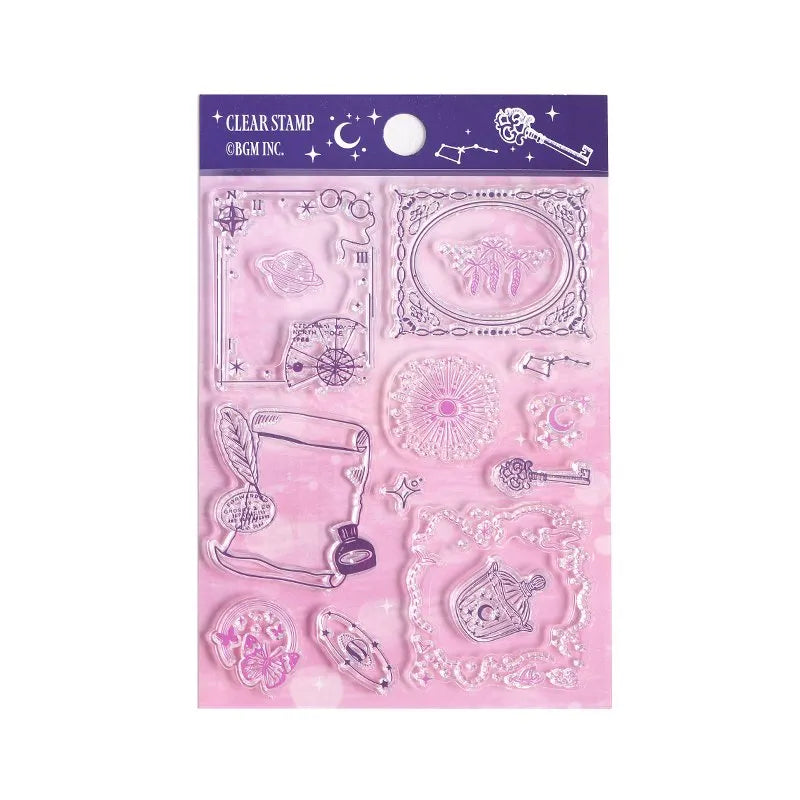 BGM Clear Stamp Set - Retro Starry Moon Poem Stamps for Scrapbooking, Card Making, Journaling & DIY Crafts - Perfect for Greeting Cards, Invitations, and Planner Decorations