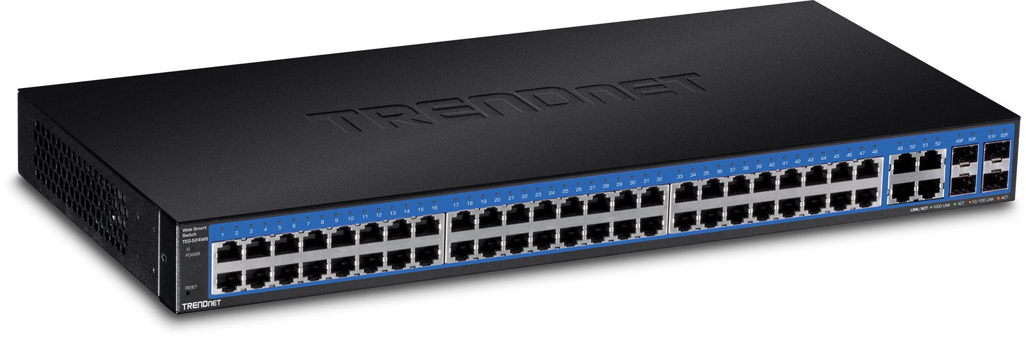 TRENDnet TEG-524WS 52-Port Gigabit Web Smart Switch | 48 RJ-45 + 4 Combo SFP Ports | VLAN, QoS, LACP, IPv6 Support | Renewed | Ideal for Business Networks, Data Centers & Office IT Infrastructure
