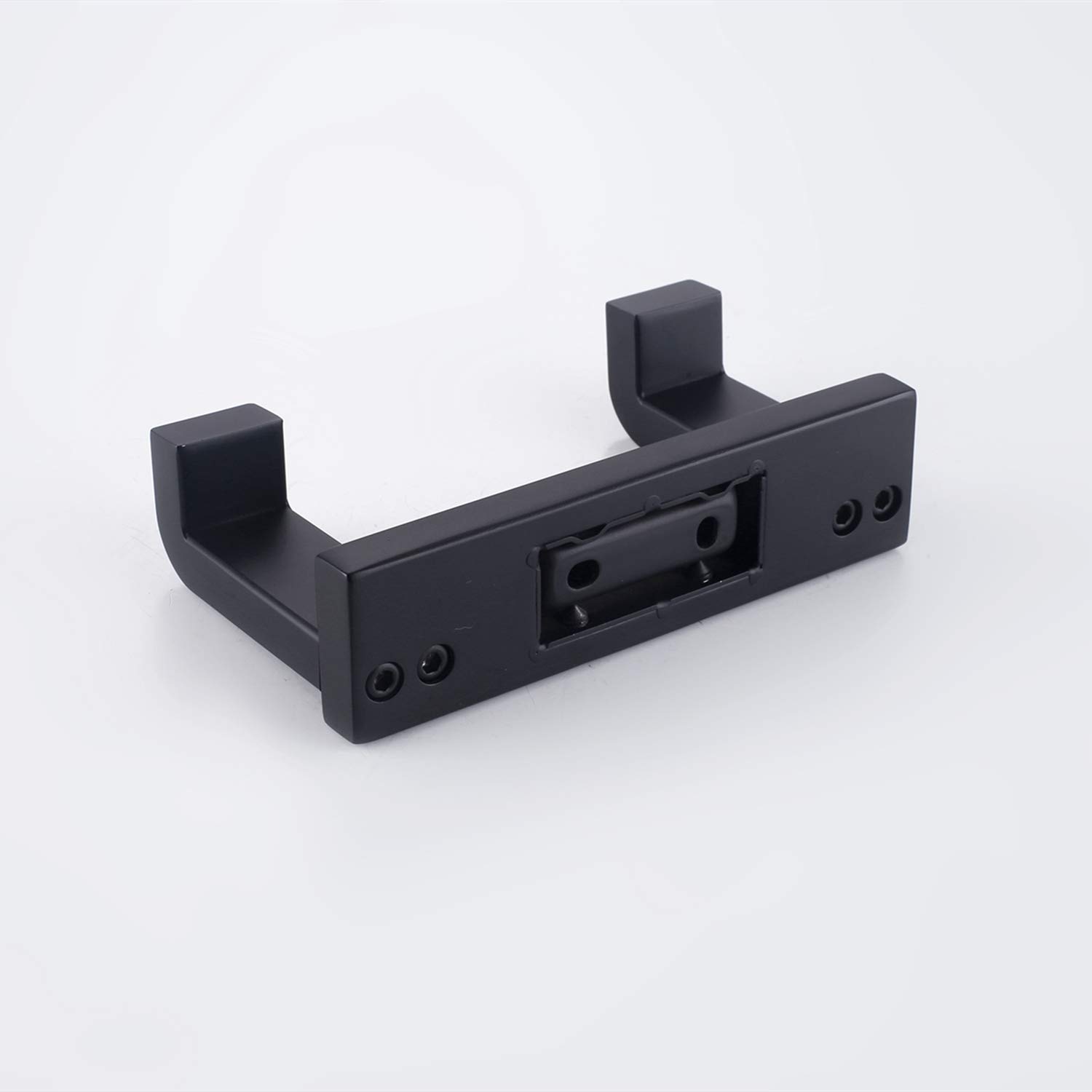 2 Pack Stainless Steel Double Towel Robe Hook - Heavy Duty Wall Mounted Coat Hanger for Bathroom, Kitchen & Toilet Accessories - Matte Black Finish - Perfect for Hanging Robes, Towels and Coats in Home & Hotel Use