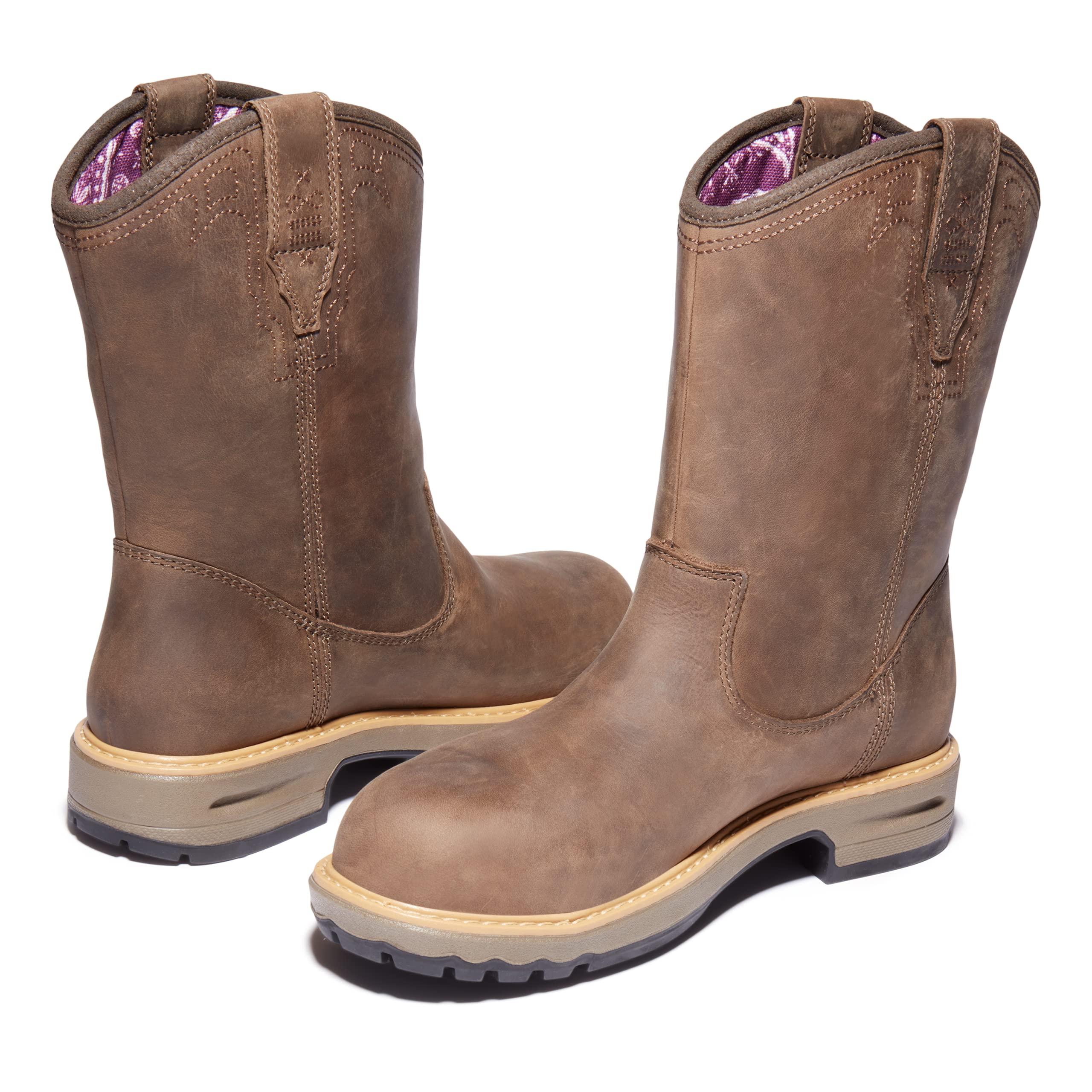 Timberland Women's Ashlar Pull-On Alloy Safety Toe Waterproof Work Boots - Slip Resistant & Comfortable for Construction, Warehouse & Outdoor Jobs