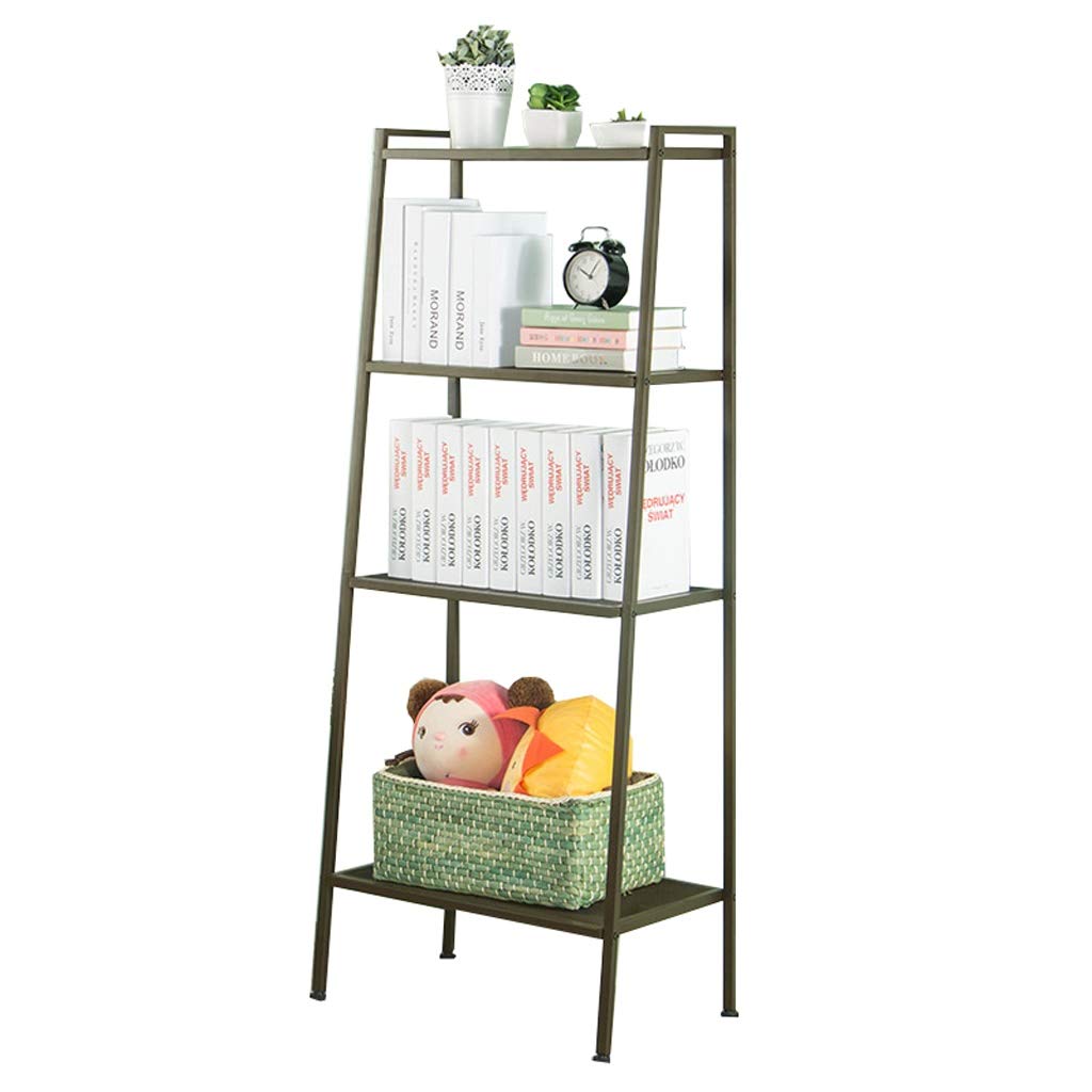 4-Tier Industrial Metal Ladder Bookcase - Rustic Bookshelf & Plant Stand for Home Decor | Space-Saving Storage Shelf for Living Room, Bedroom & Office (Color: A)