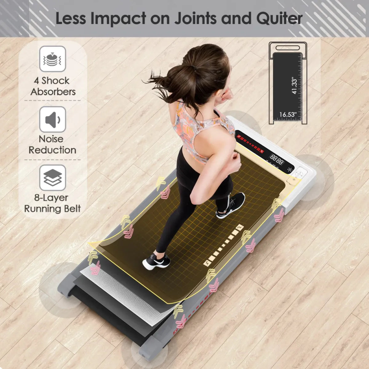 Portable Mini Treadmill for Home & Office - Compact Folding Electric Walking Machine with LCD Display - Perfect for Small Spaces, Apartment Workouts & Under Desk Exercise