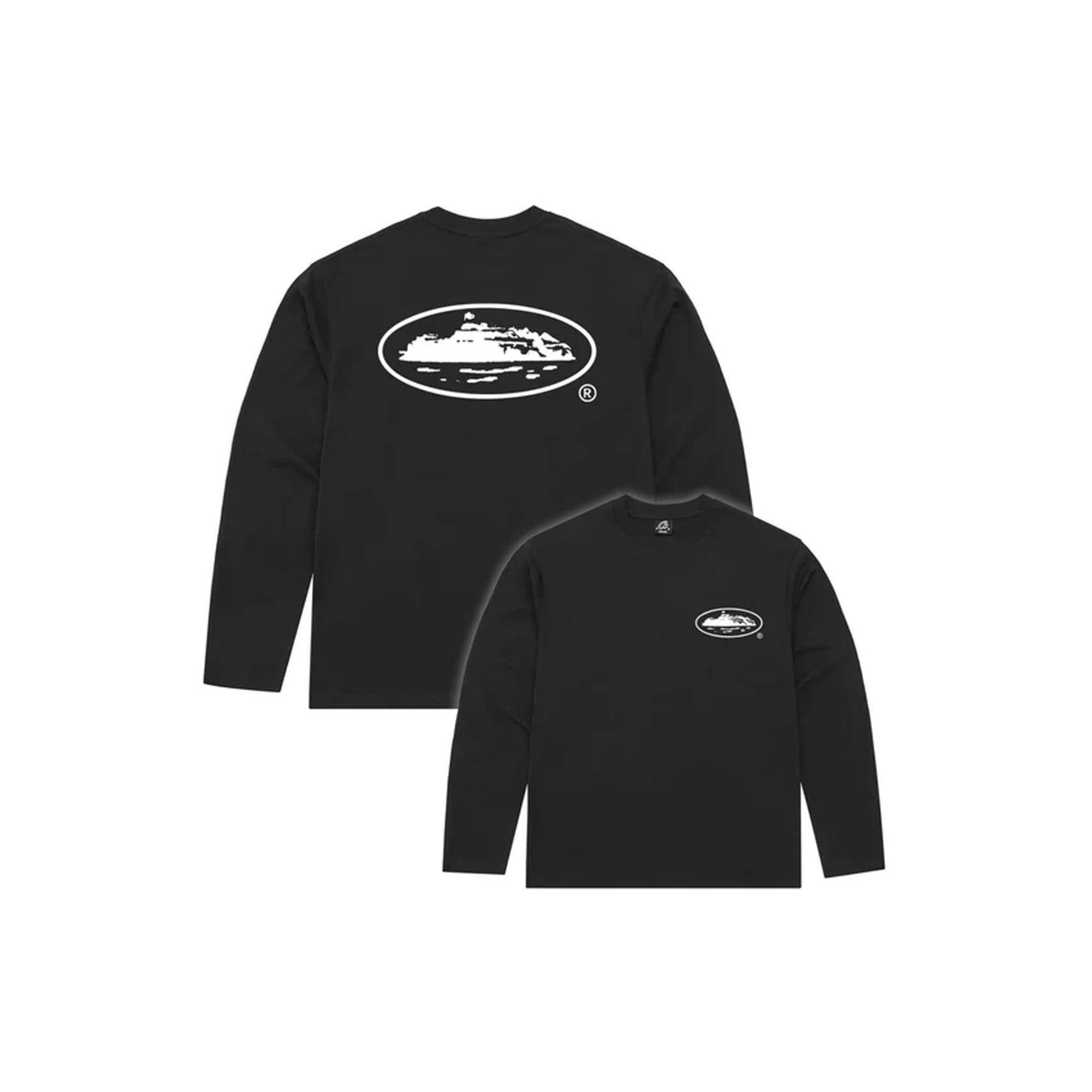 Corteiz OG Island Long Sleeve T-Shirt for Men - Black Cotton Streetwear Top for Casual Wear & Urban Fashion