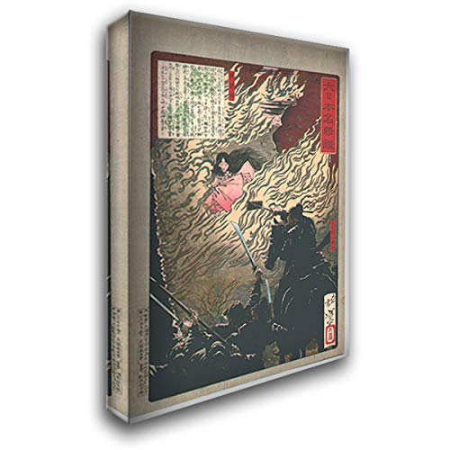 Princess Saohime Dies in Her Brother's Castle - 18x24 Inch Gallery Wrapped Canvas Art Print by Tsukioka Yoshitoshi - Japanese Ukiyo-e Wall Decor for Living Room, Bedroom & Office