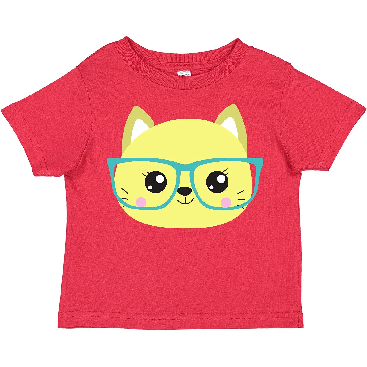 Inktastic Hipster Cat with Glasses - Adorable Kitten Graphic Toddler T-Shirt for Boys & Girls | Perfect for Playdates, Birthday Gifts & Casual Wear