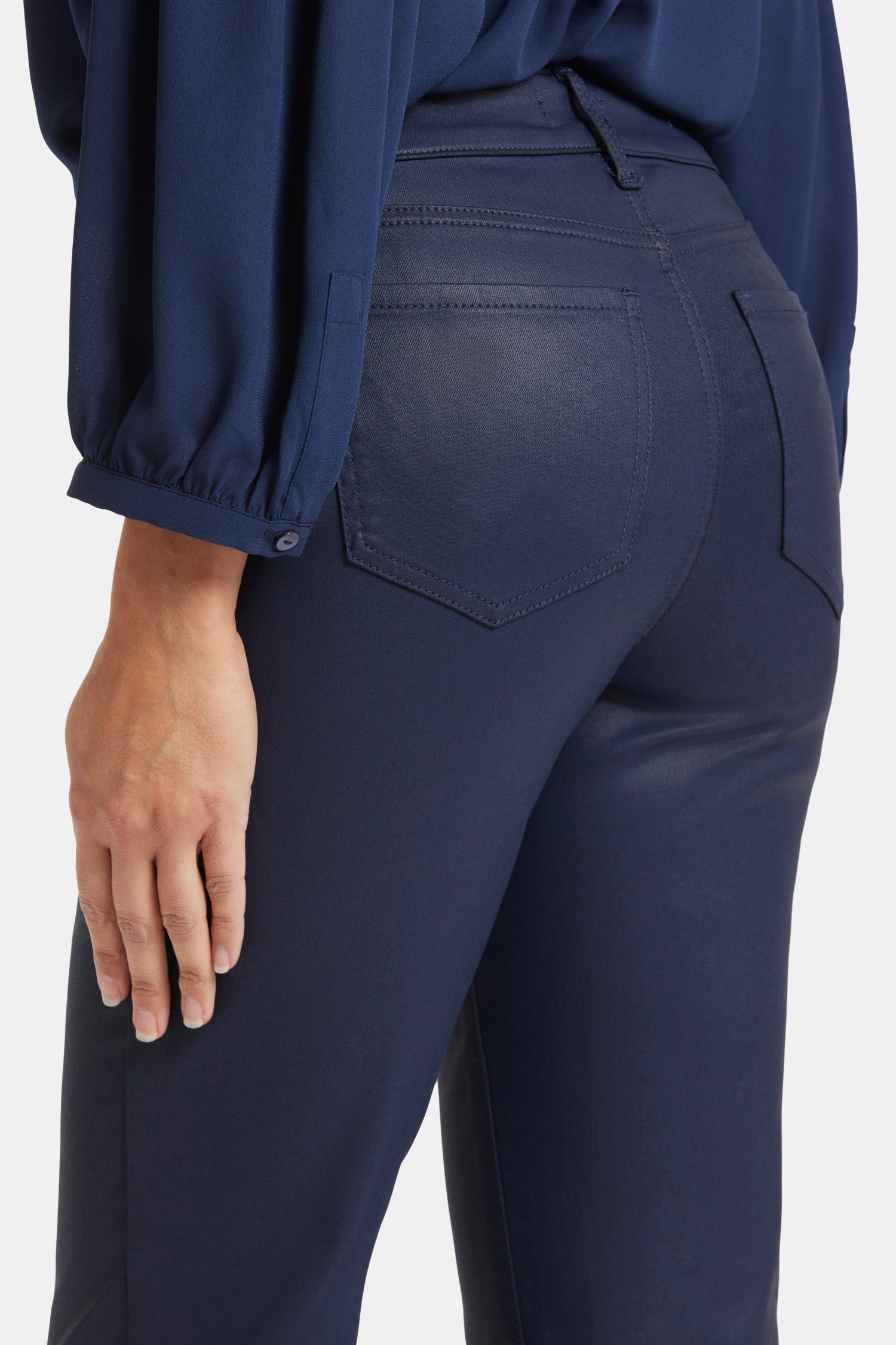 Coated Marilyn Straight Jeans for Petite Women | Starless Sky Wash | Slim Fit Denim Pants for Casual Wear & Night Out