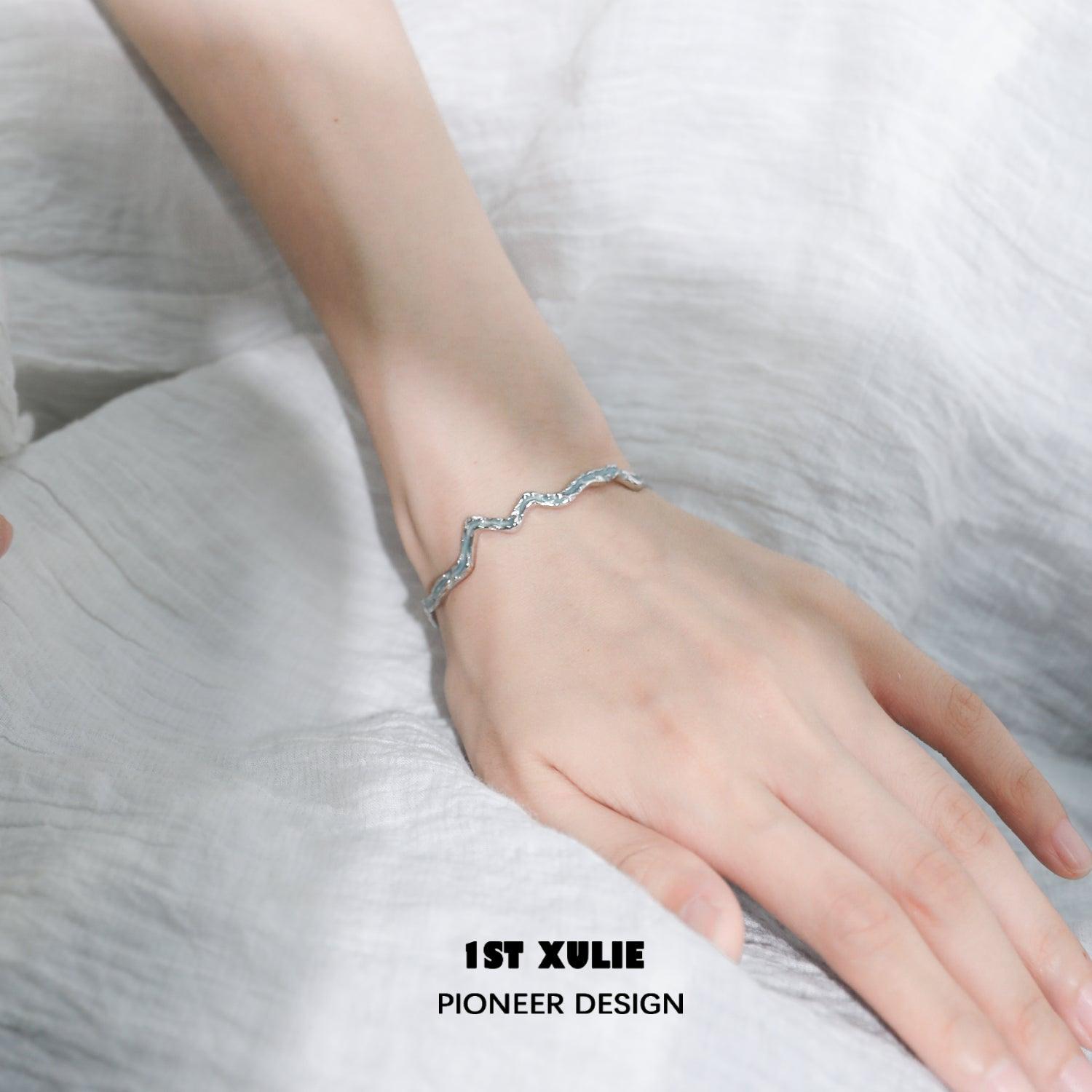 THE SEA Sterling Silver Irregular Bracelets™ - Unique Handmade Boho Jewelry for Women - Perfect for Casual Wear, Beach Outfits & Layering