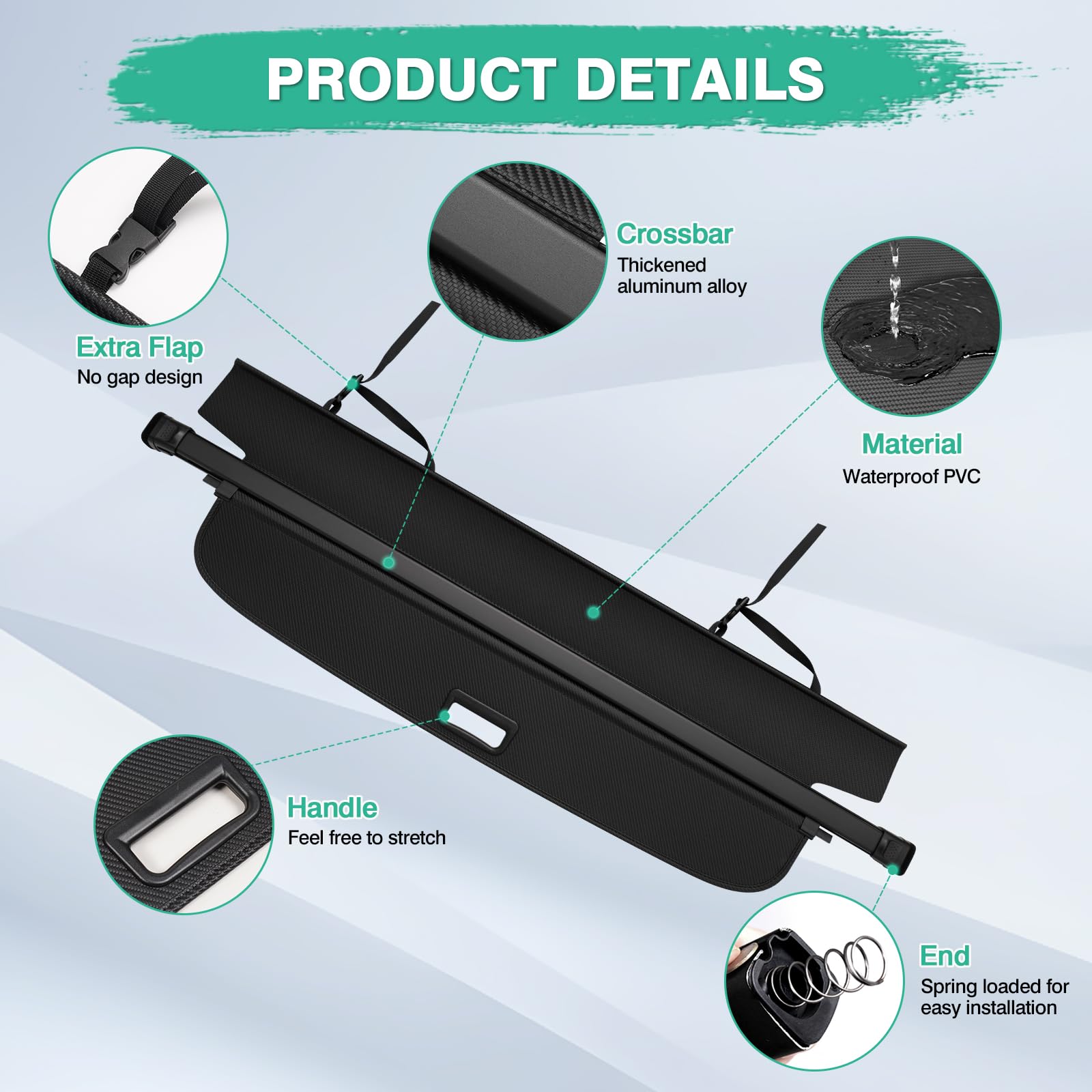2025 Chevy Chevrolet Equinox Cargo Cover - Retractable Trunk Shade, No Gap Luggage Protector for Privacy & Security | Perfect for Road Trips, Grocery Hauling & Outdoor Adventures