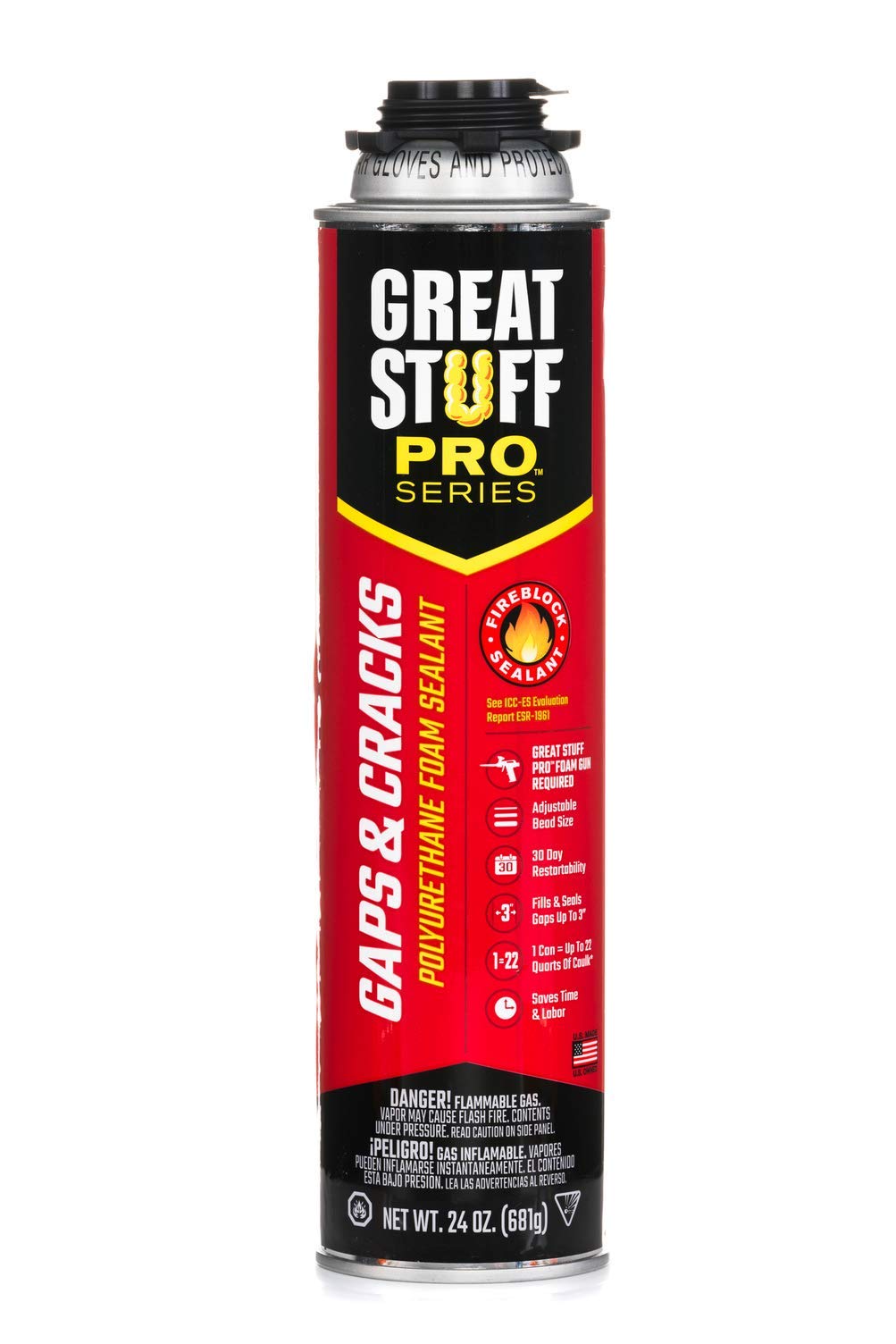 2 Pack Great Stuff PRO Gaps & Cracks 24 oz Insulating Foam Sealant - Orange | Professional Expanding Foam for Air Sealing, Weatherproofing & Insulation | Ideal for Home, Garage & Construction Projects