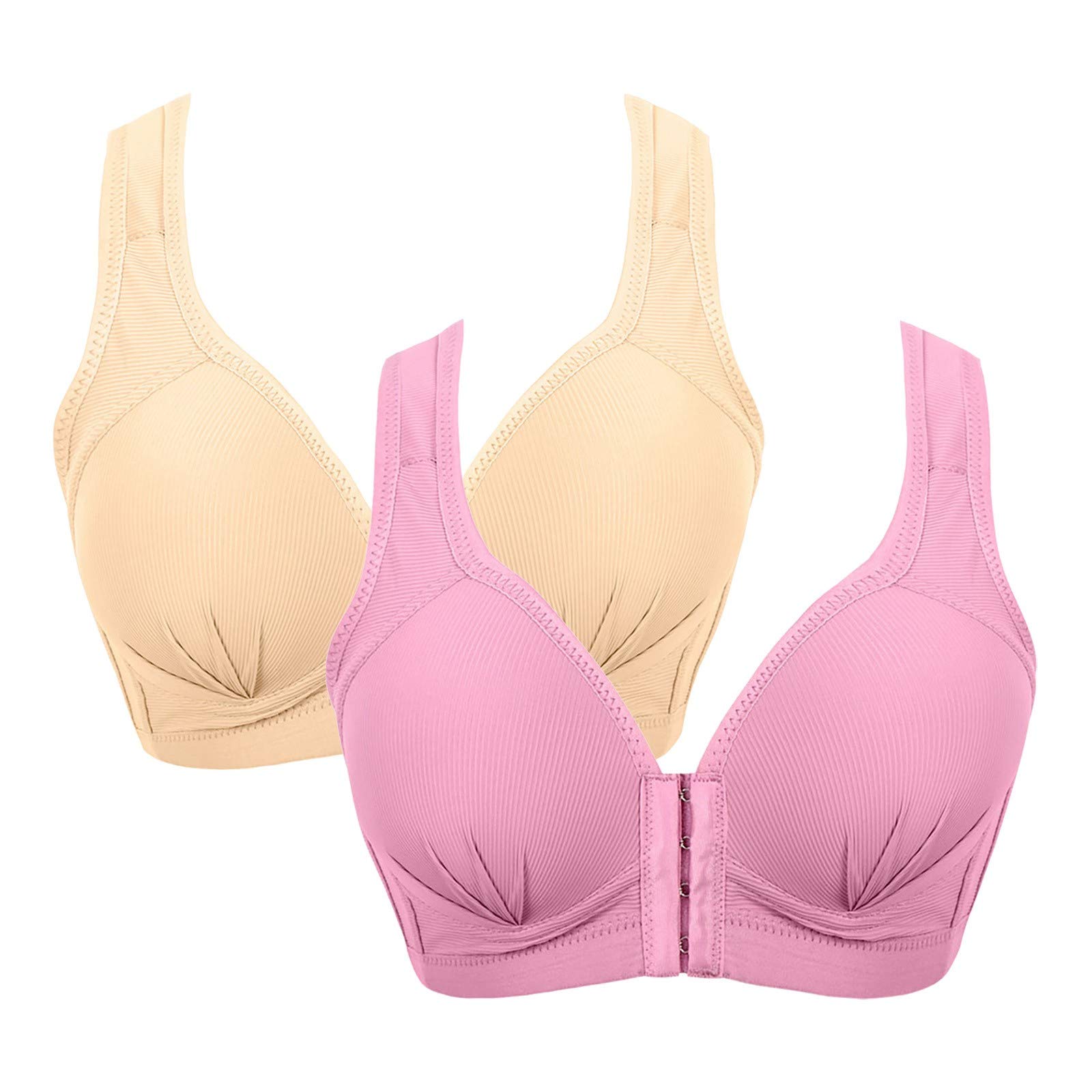 Haielot Women's Front Closure Wireless Sports Bra - Seamless Plus Size Comfort for Active Lifestyles - Perfect for Yoga, Gym & Everyday Wear