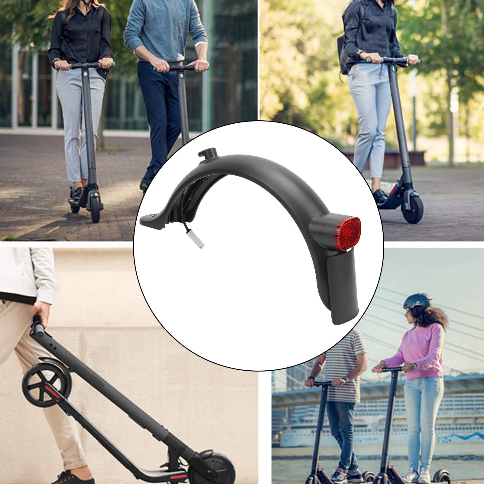 Vbestlife Electric Scooter Rear Mud Guard with High Brightness LED Brake Light - Compatible with Xiaomi M365 Scooter Accessories for Safe Night Riding & Wet Conditions