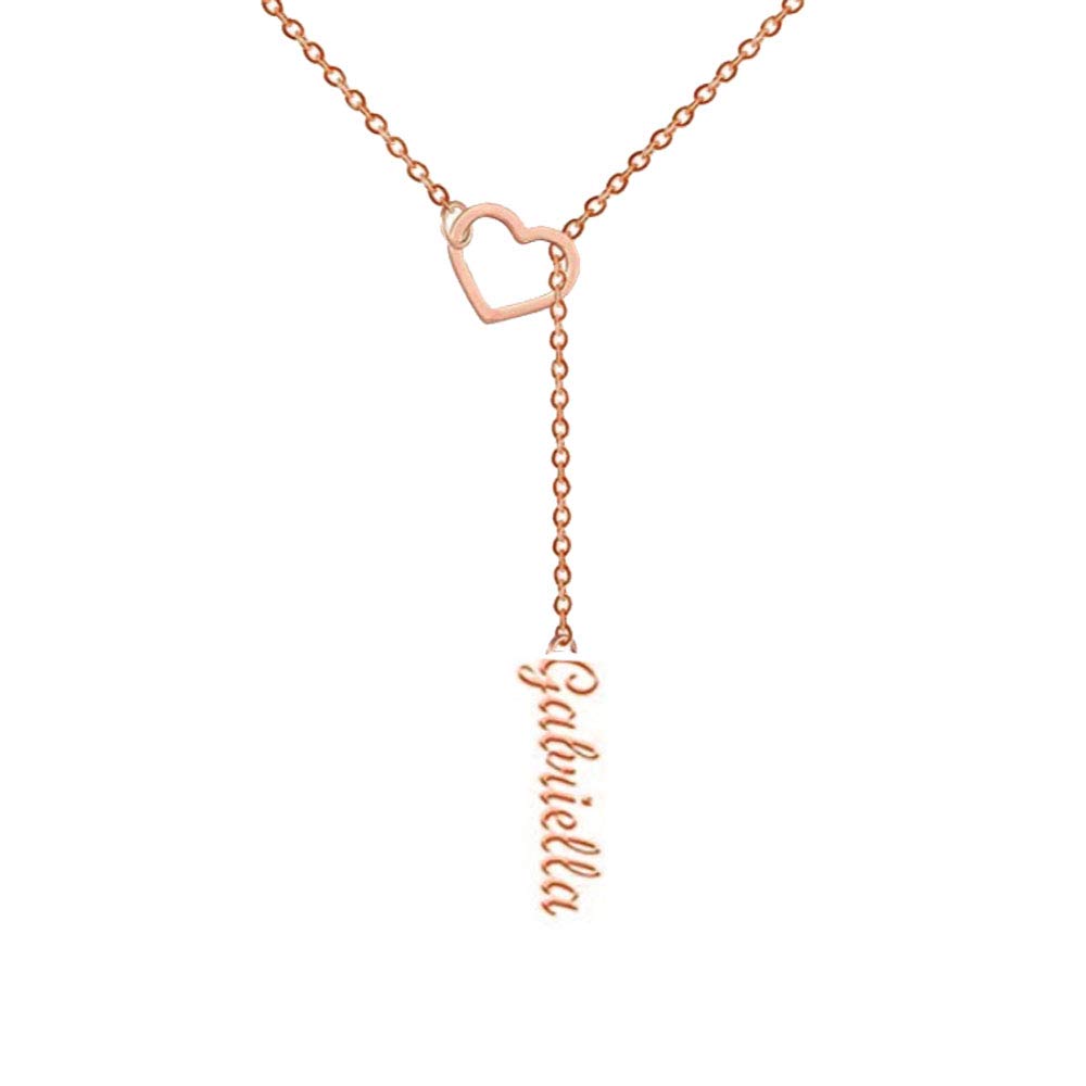 Custom Name Personalized Lariat Y Necklace - Engraved with Any Name - Perfect for Valentine's Day, Anniversary & Romantic Gifts