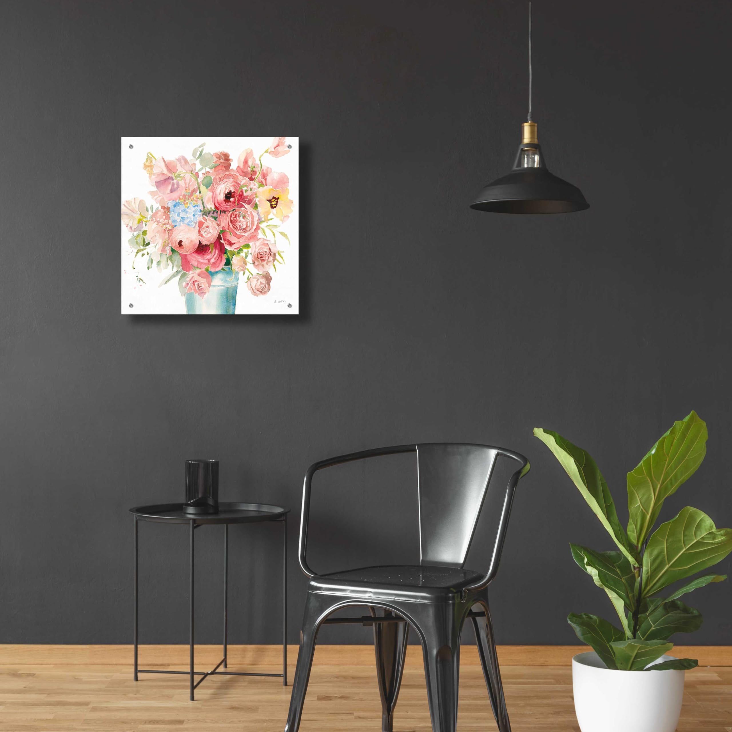Boho Bouquet VII Acrylic Glass Wall Art by James Wiens - 24x24 Inch Modern Abstract Painting for Living Room, Bedroom & Office Decor