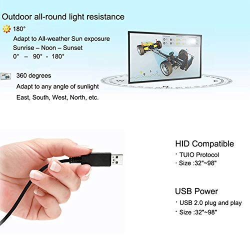 27 Inch Multi Infrared Touch Frame - USB Plug and Play IR Touch Bezel for Interactive Whiteboards, Digital Signage & Touch Monitors - Perfect for Classrooms, Meetings & Retail Displays