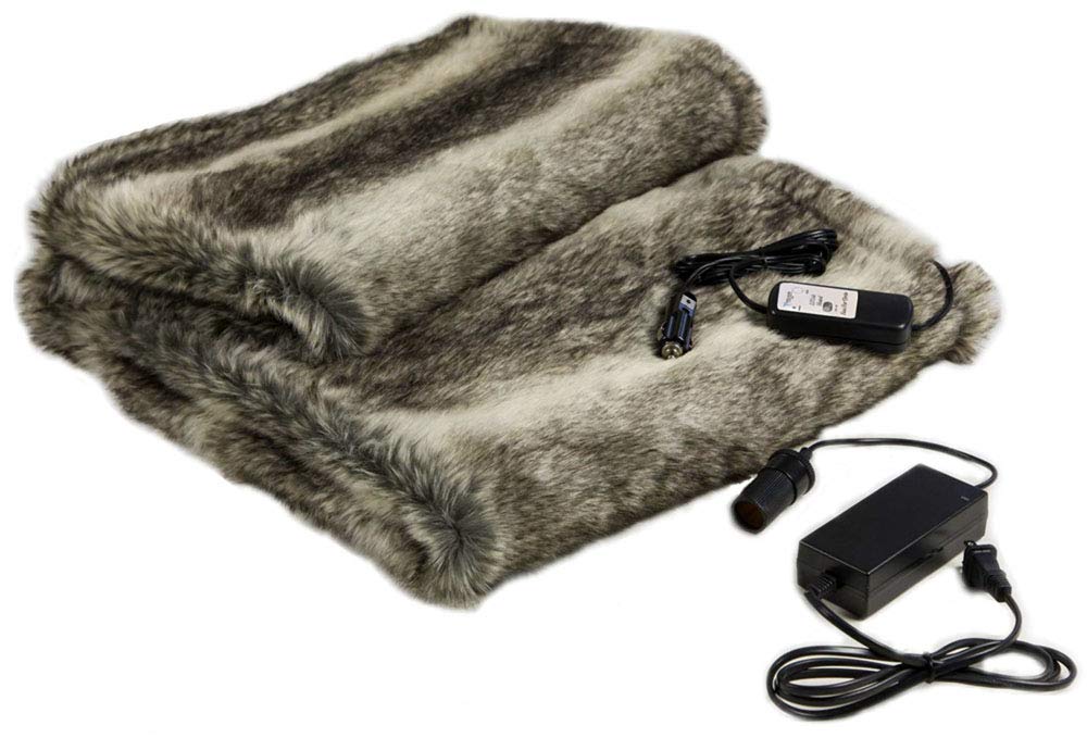 Trillium Worldwide Faux Fur Heated Throw Blanket - 58