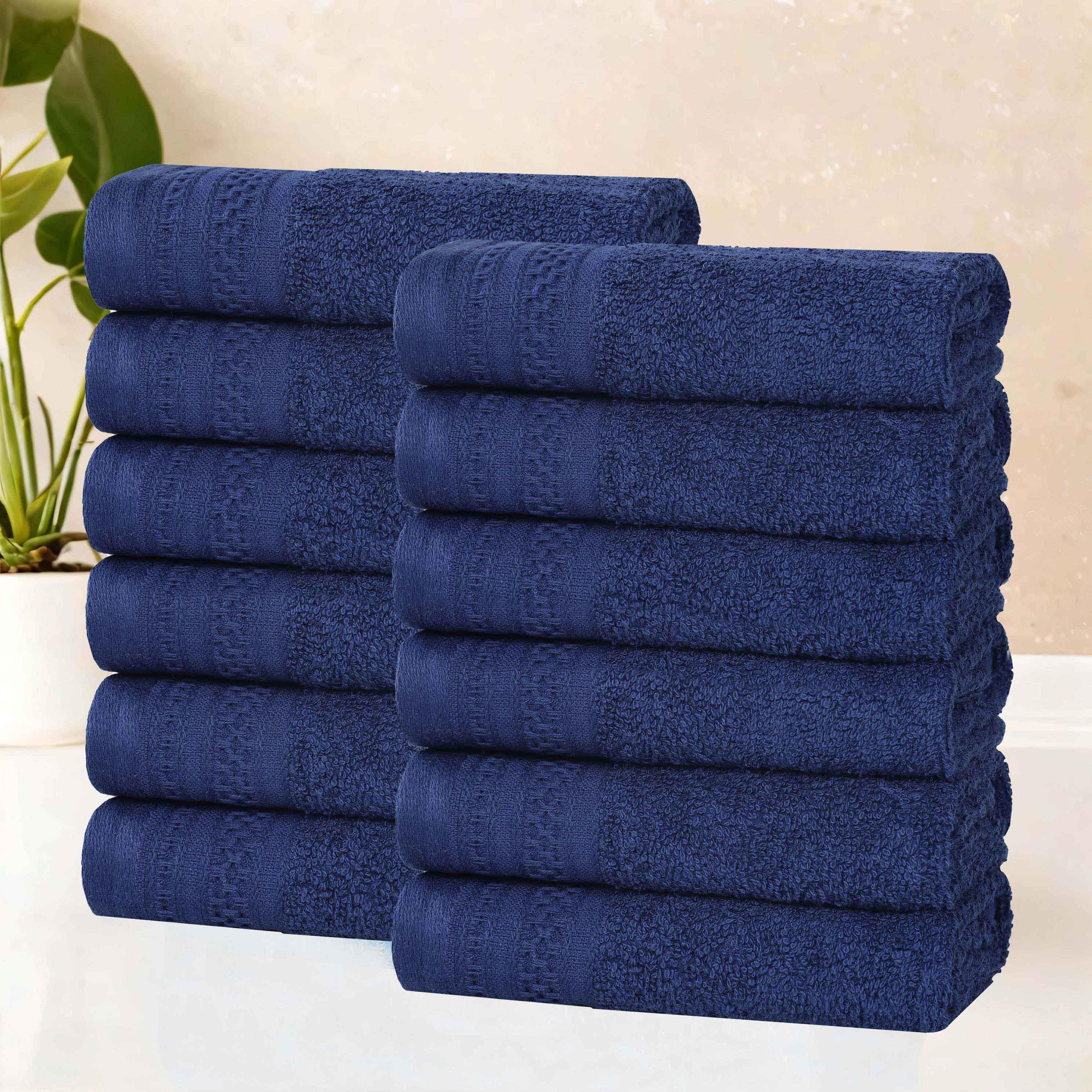 Premium Honeycomb Waffle Weave Cotton Face Towels - Ultra Soft & Absorbent Bath Towel Set of 12 for Spa, Gym, Travel & Luxury Home Use