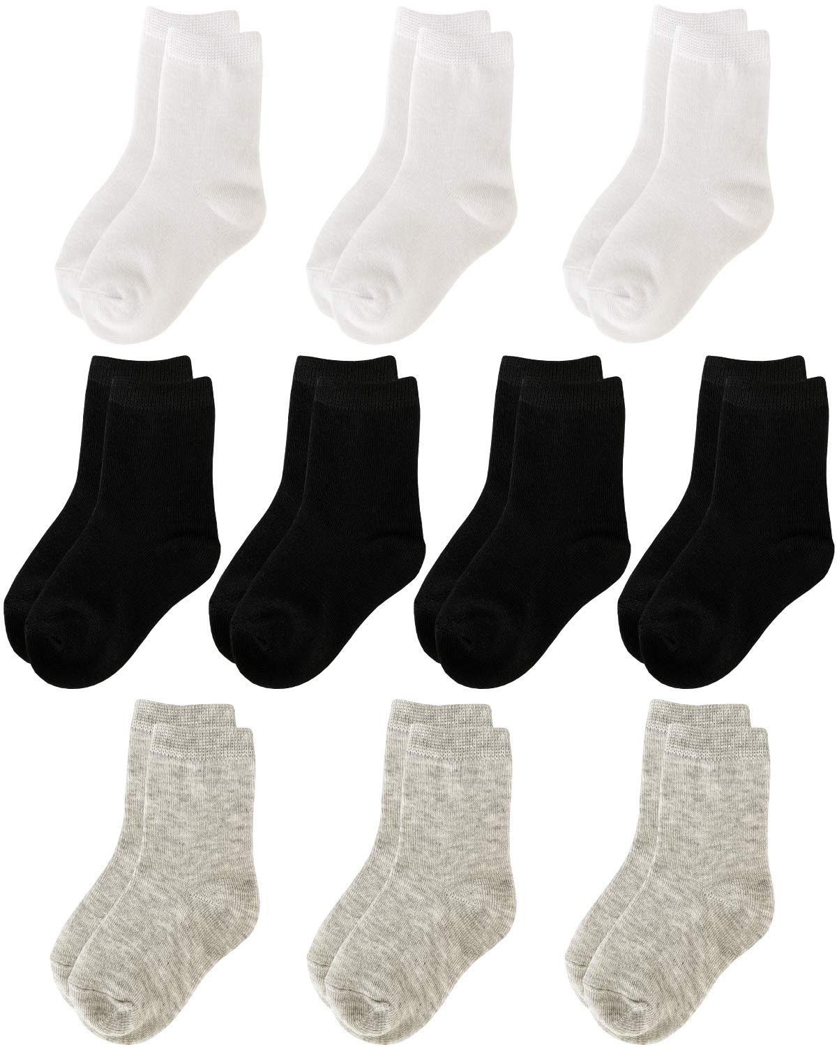 JAMEGIO 10 Pairs Kids Athletic Socks - Breathable Cotton for Toddlers & Playtime
