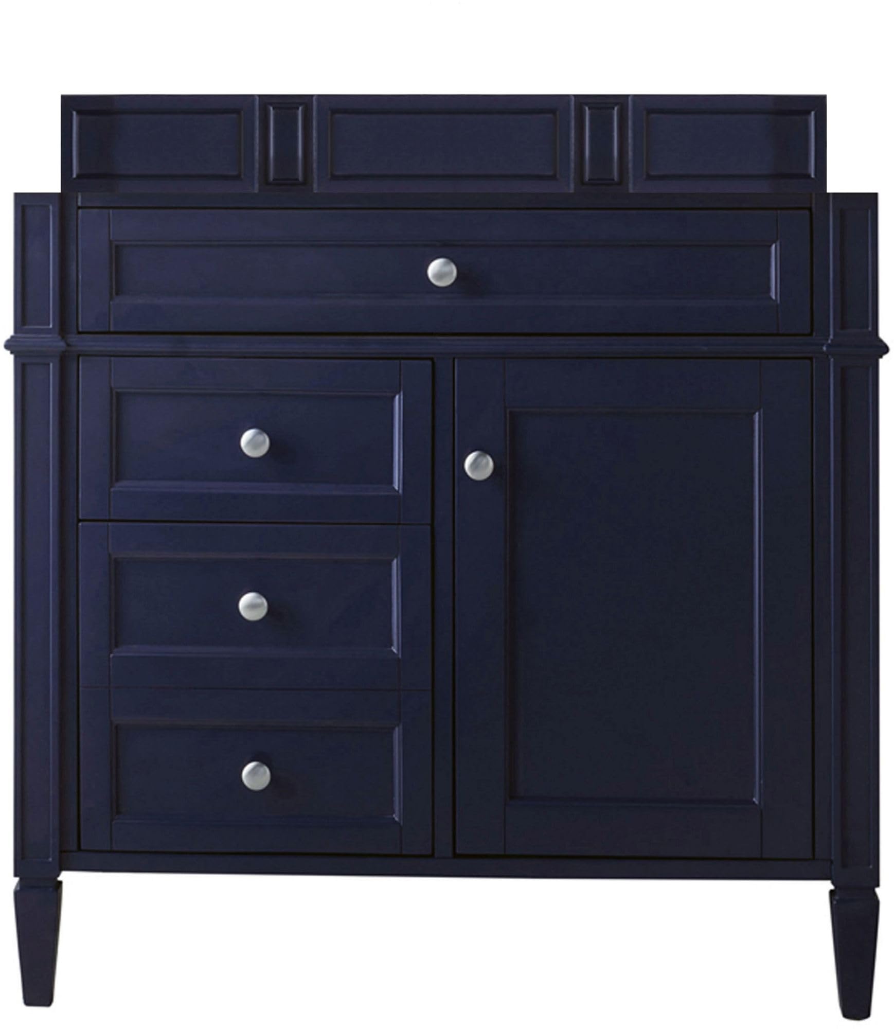 James Martin 650-V36-VBL Brittany 36 Inch Single Bathroom Vanity Set in Victory Blue - Perfect for Modern Master Bathrooms & Powder Rooms