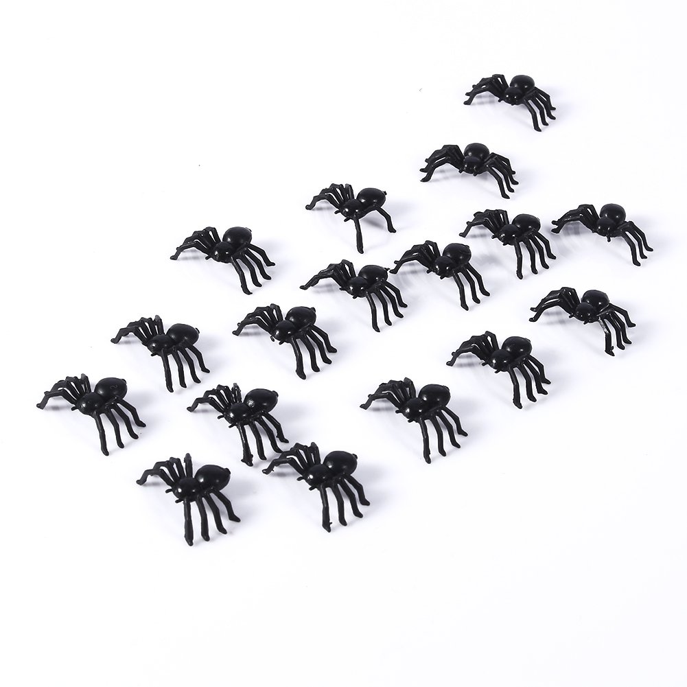 Realistic Plastic Spider Toys - 12 Pack Small Black Fake Spiders for Halloween Decorations, Prank Props, Party Favors & Scary Pranks - Perfect for Haunted Houses, Trick or Treat, and Spooky Themed Parties