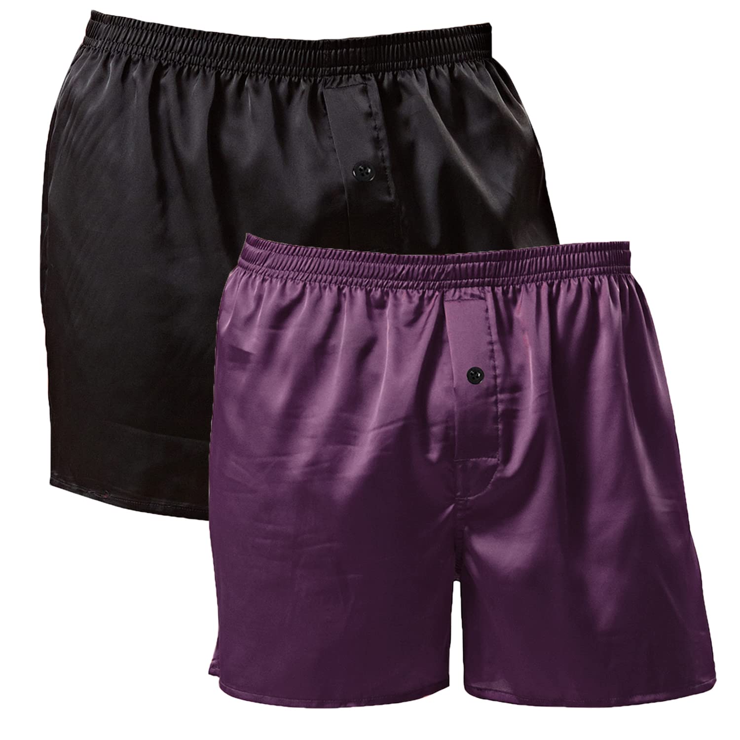 Silky Satin Boxer Shorts for Men - Breathable Loose Fit Sleepwear & Lounge Pajama Bottoms - Perfect for Nightwear, Home Relaxing and Vacation Comfort