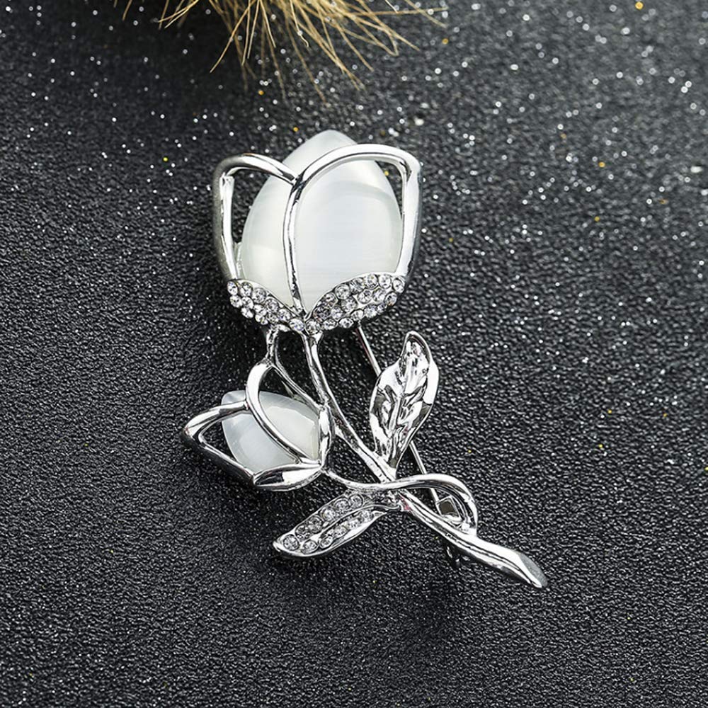 Elegant Rose Gold Crystal Rhinestone Brooch - Fashion Flower Pin for Women & Girls | Perfect Gift for Weddings, Parties & Special Occasions
