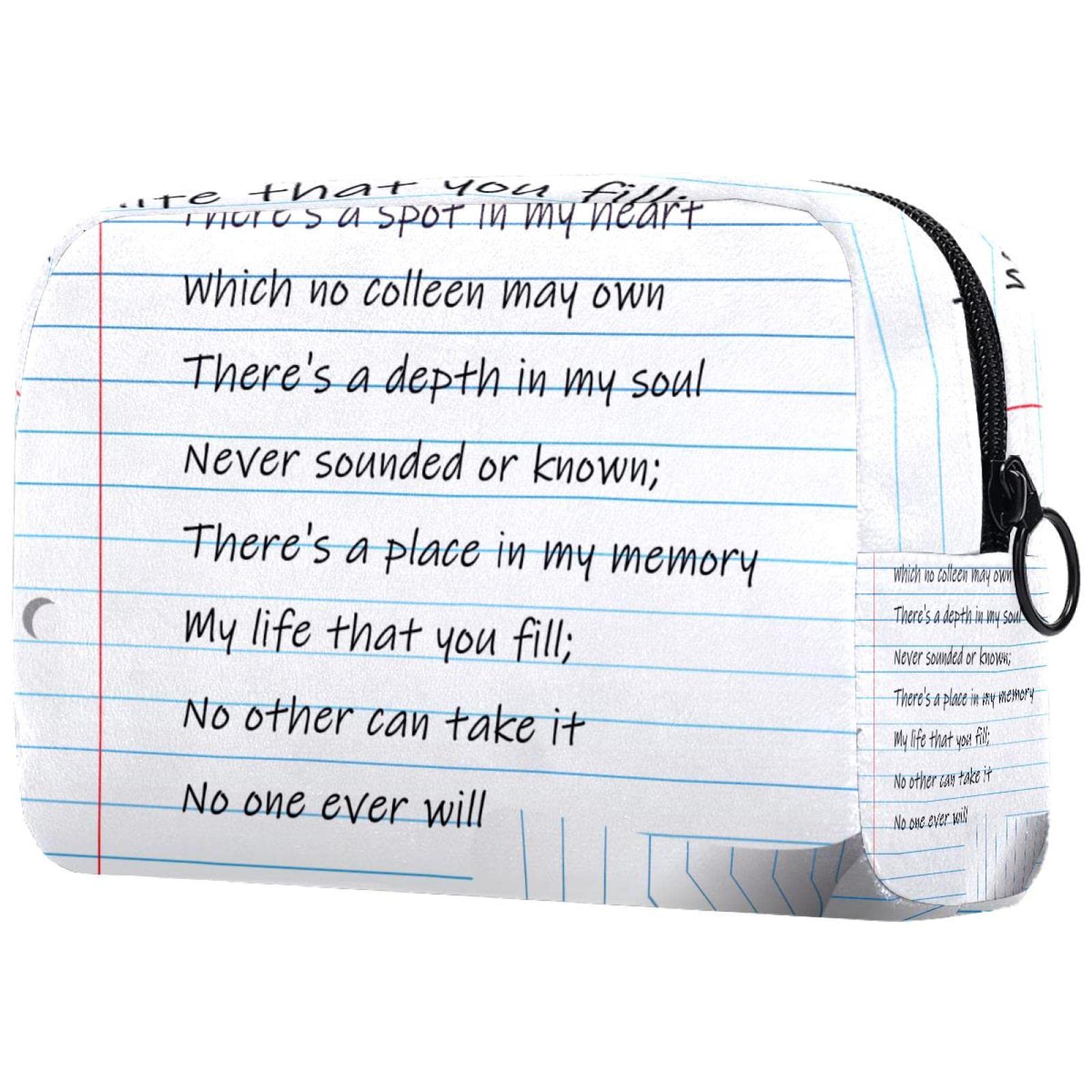TFCOCFT Women's Travel Makeup Bag - Poem to Mother Cosmetic Organizer for Daily Use & Gifts