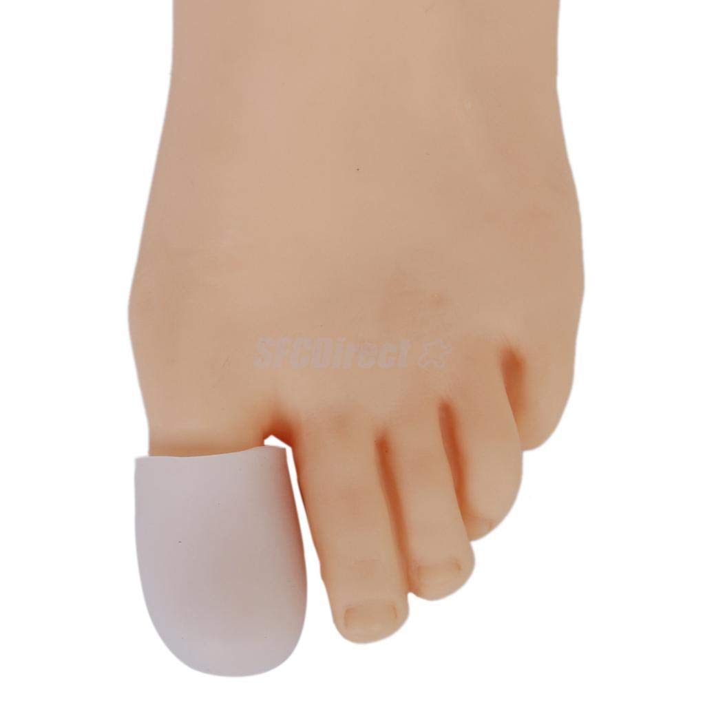 Aktive Life Gel Toe Caps for Pain Relief & Protection - Soft Silicone Toe Covers for Hammertoes, Corns, Blisters - Comfortable White Toe Sleeves for Running, Hiking & Daily Wear