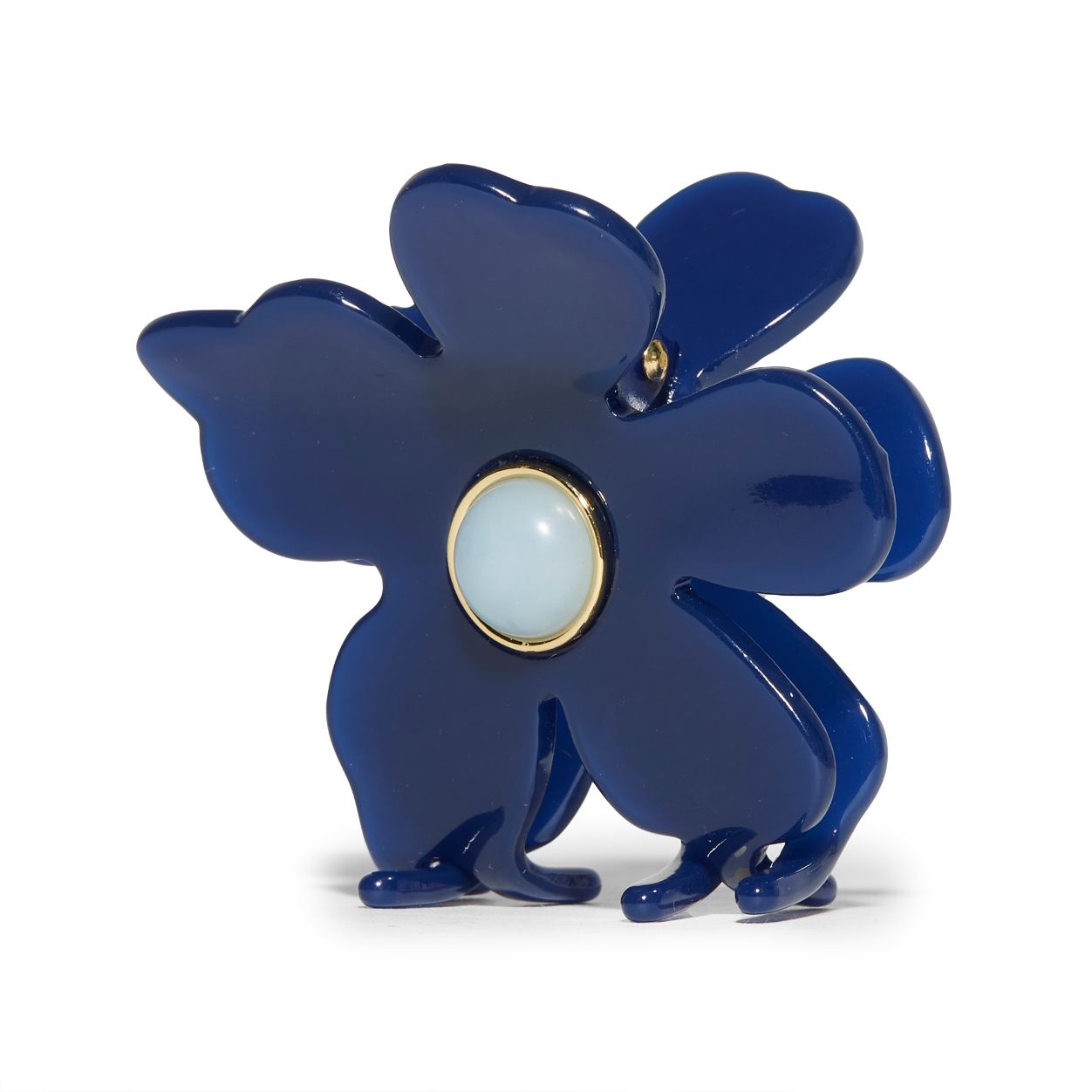 Cobalt Lily Hair Claw Clip - Strong Hold Hair Clips for Women, Non-Slip Large Hair Claw for Thick Hair - Perfect for Ponytails, Buns & Everyday Hairstyles