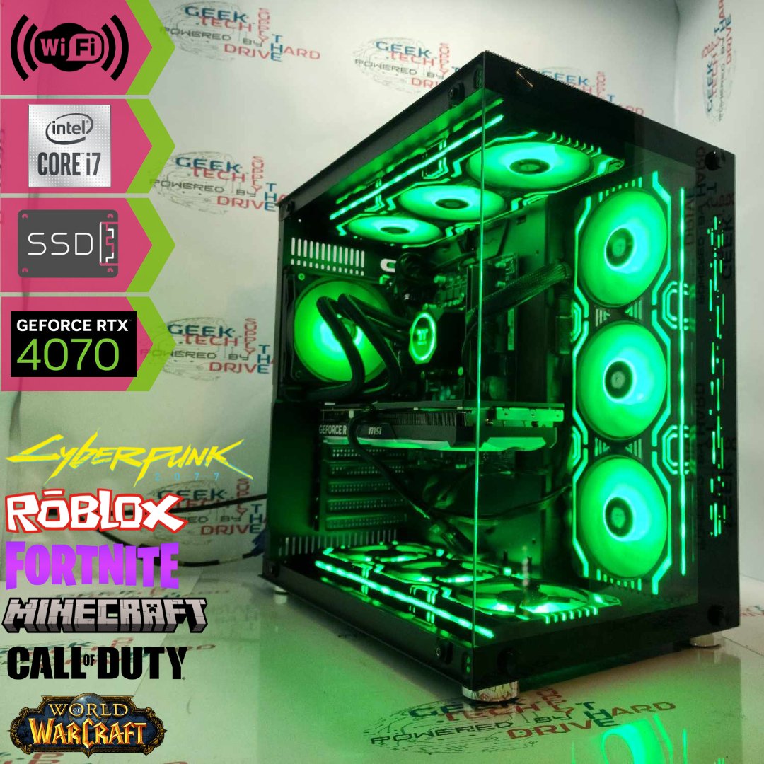 Custom Gaming PC Desktop Computer - Intel Core i7, NVIDIA GeForce RTX 5070, 1TB M.2 SSD, 16GB DDR4 RAM, VR Ready, H610 Motherboard - Perfect for 4K Gaming, Streaming & Content Creation