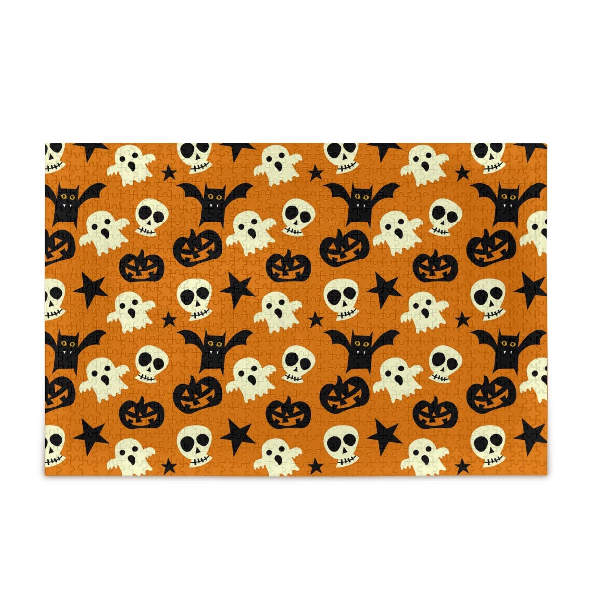 1000 Piece Halloween Jigsaw Puzzle for Adults & Kids - Spooky Skull & Bat Design - 20x30 Inch Fantasy Puzzle Game - Perfect for Family Game Night & Halloween Party Decorations