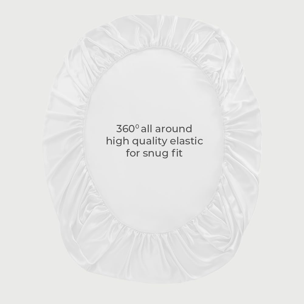 LINENWALAS Queen Size Fitted Sheet - 16” Deep Pocket Bamboo Viscose Cooling Breathable Soft Hypoallergenic Bed Sheet - Perfect for Hot Sleepers & Allergy Sufferers (White)