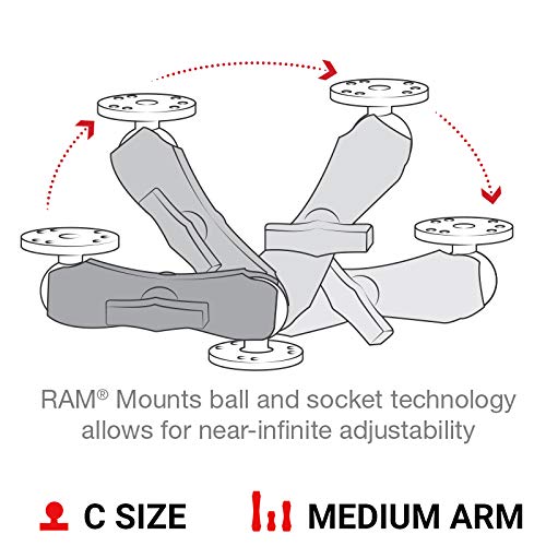RAM Mounts RAM-201U Medium Double Socket Arm for 1.5