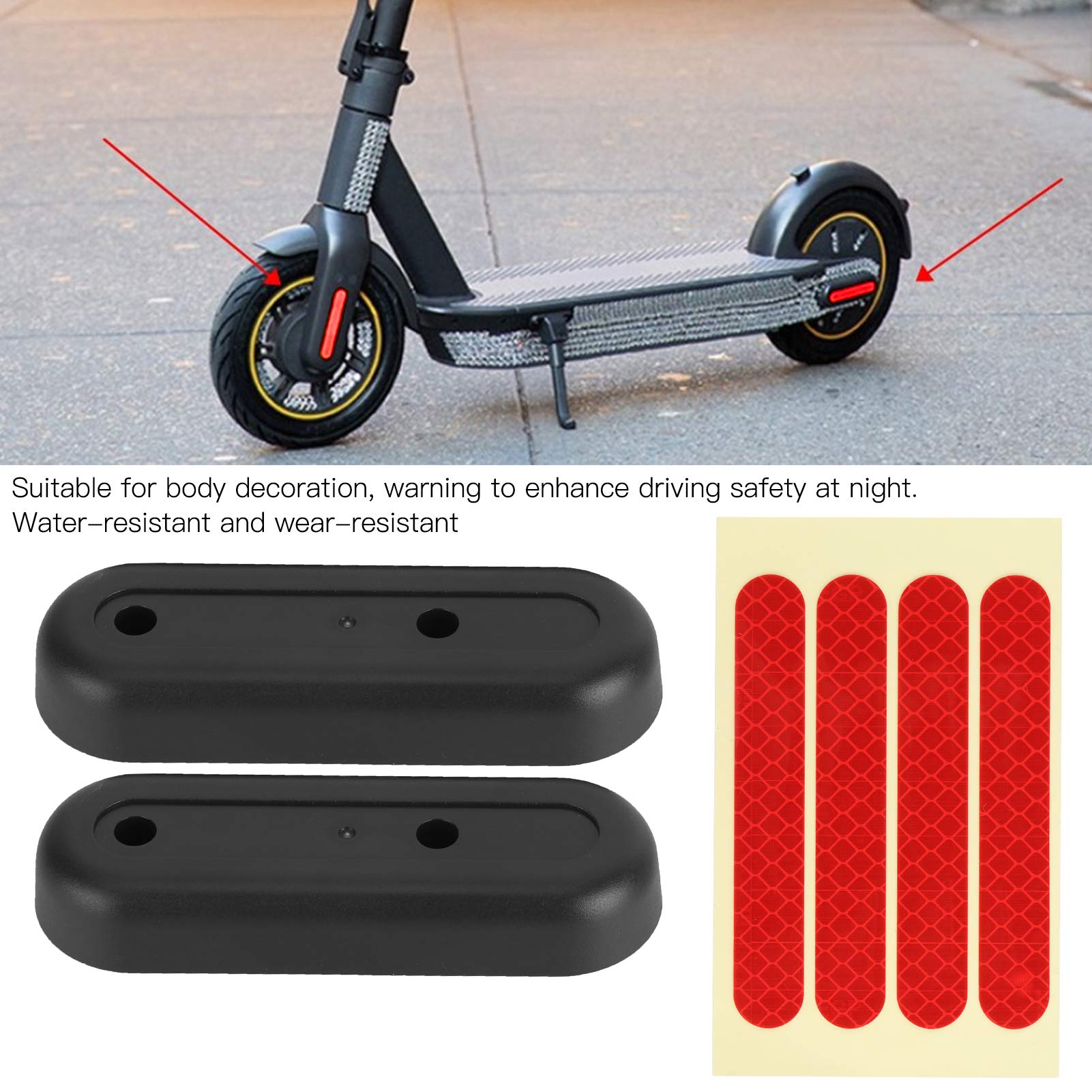 Keenso Electric Scooter Fork Cover - PET Plastic Rear Fork Protector with Reflective Sticker for Ninebot Max G30 | Durable Decorative Guard for Commuting & Night Riding Safety