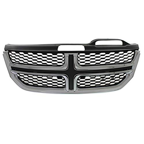 Black & Chrome Front Bumper Grille Assembly for 2011-2020 Jeep Journey (Without Fog Lights) - Off-Road Style Upgrade & Replacement Part