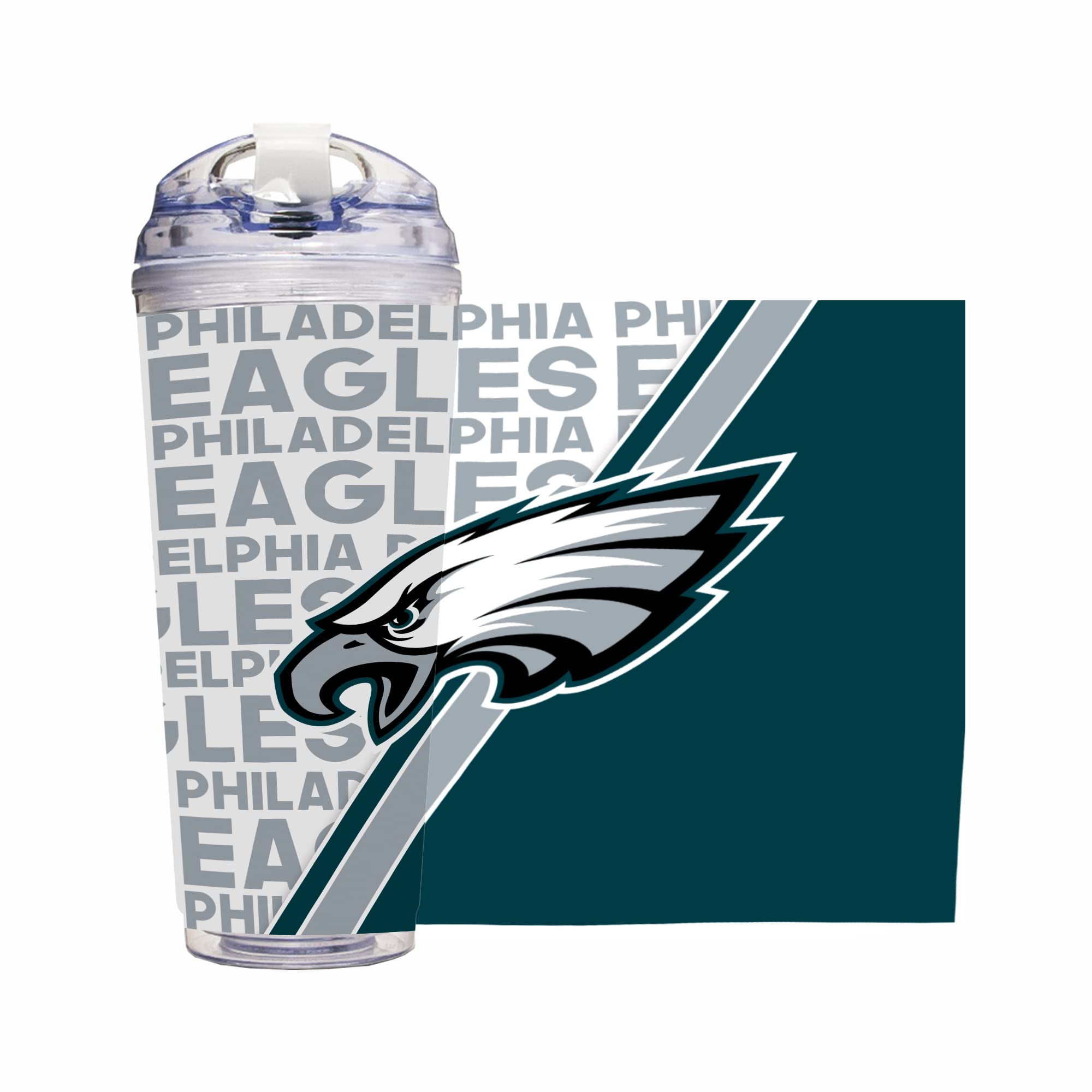 Official NFL Licensed 24oz Acrylic Tumbler with Hinged Lid - Double Wall Insulated Football Cup for Hot & Cold Drinks - Perfect for Game Day, Tailgating, and Sports Fan Gifts