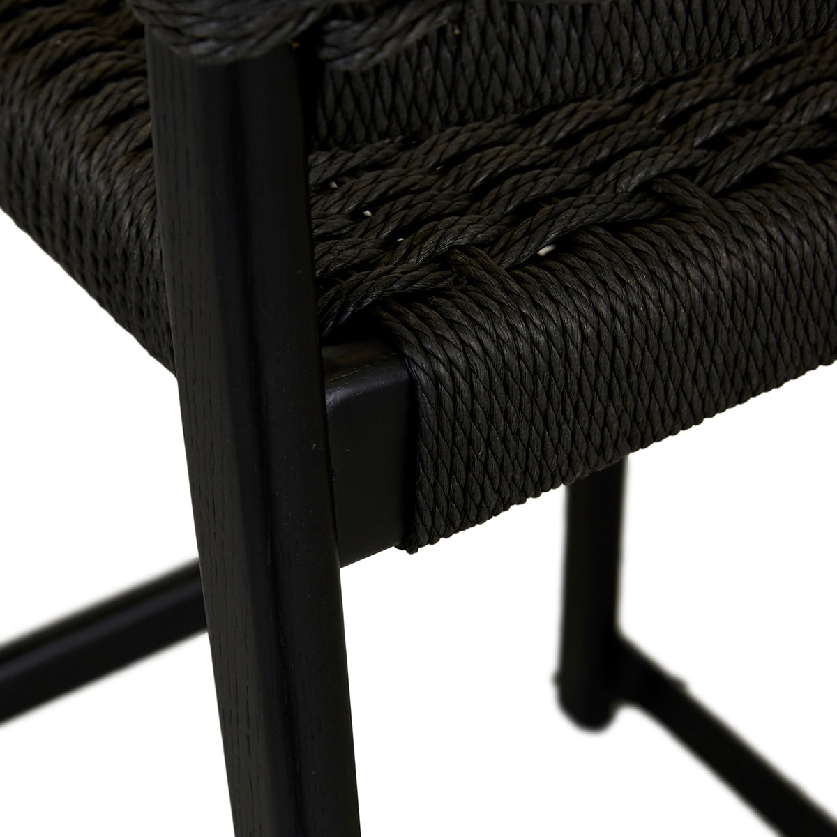 Anton Paper Cord Bar Stool - Natural Woven Seat, Adjustable Height, Modern Kitchen & Dining Room Furniture for Home, Bar, Cafe, and Restaurant Use