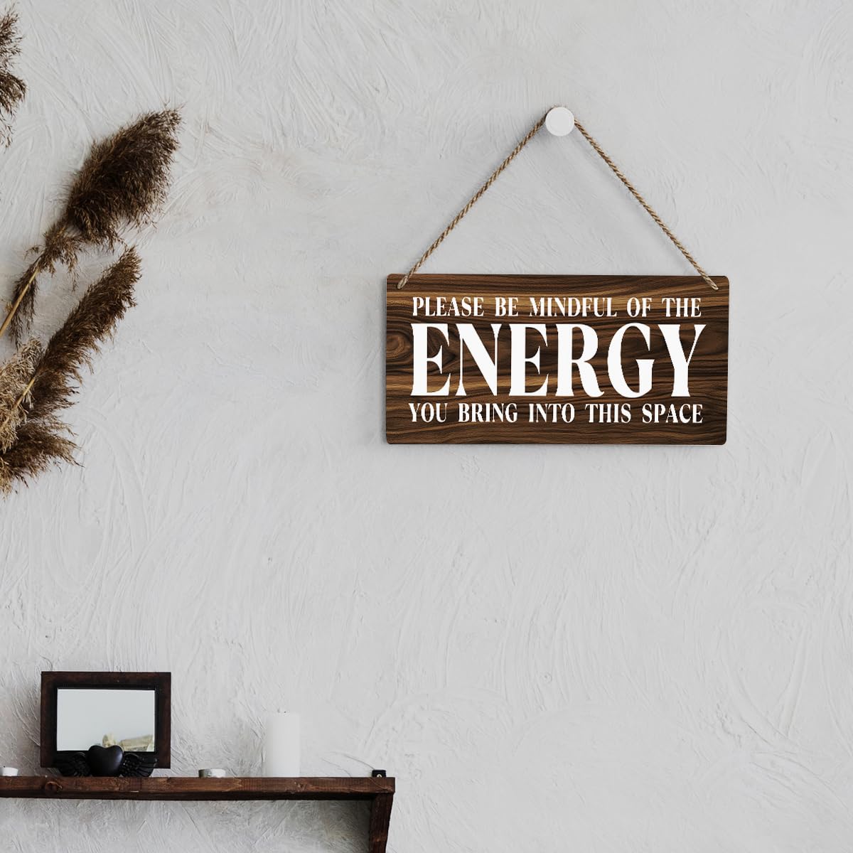Zen Wall Art for Home & Office - Positive Affirmations Wood Plaque - Meditation & Spa Decor