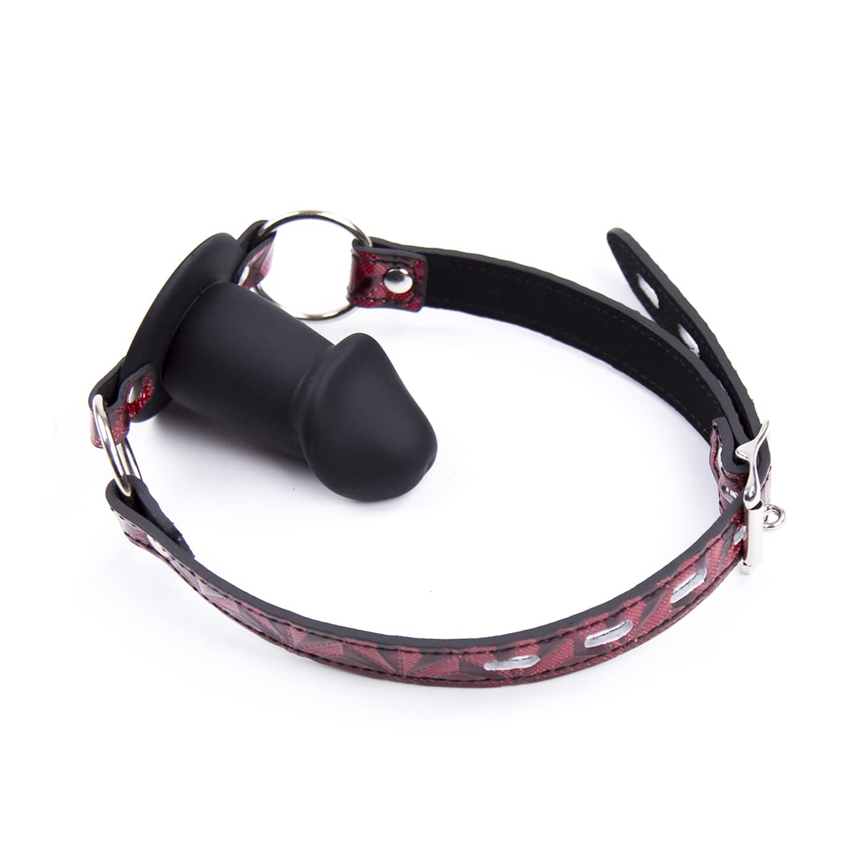 Premium Silicone BDSM Bondage Gag - Adjustable Ball Gag Muzzle for Adults, Breathable Sex Toy with Soft Restraints (Red) - Perfect for Role Play, BDSM Scenes & Sensory Deprivation Play