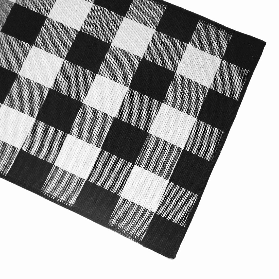UKELER Set of 6 Buffalo Check Plaid Placemats - 100% Cotton Crossweave Woven Table Mats | Washable, Heat Resistant & Decorative Kitchen Dining Mats (Black & White) for Holiday Dinners, Parties & Everyday Use