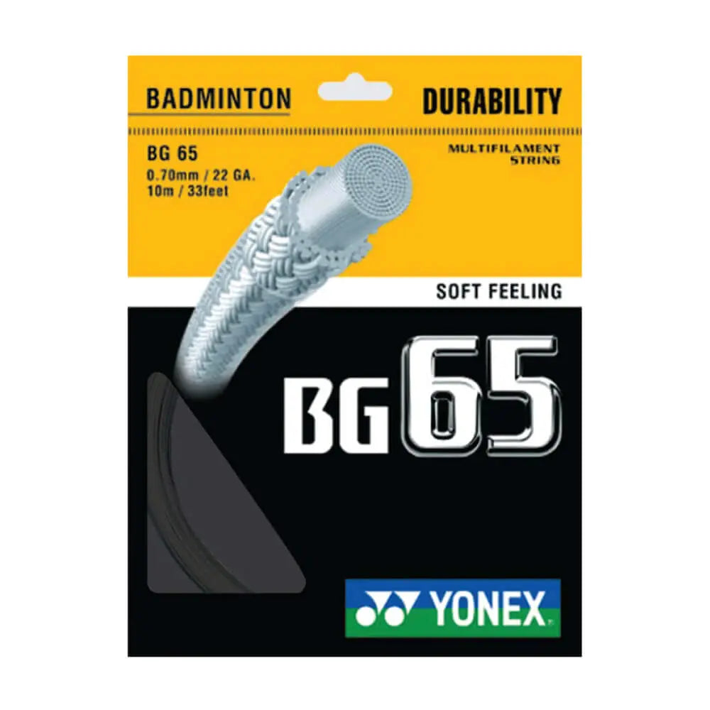 Yonex BG 65 Badminton String - 10m Reel (9 Color Options) | High Performance String for Badminton Rackets | Perfect for Tournament Play & Training