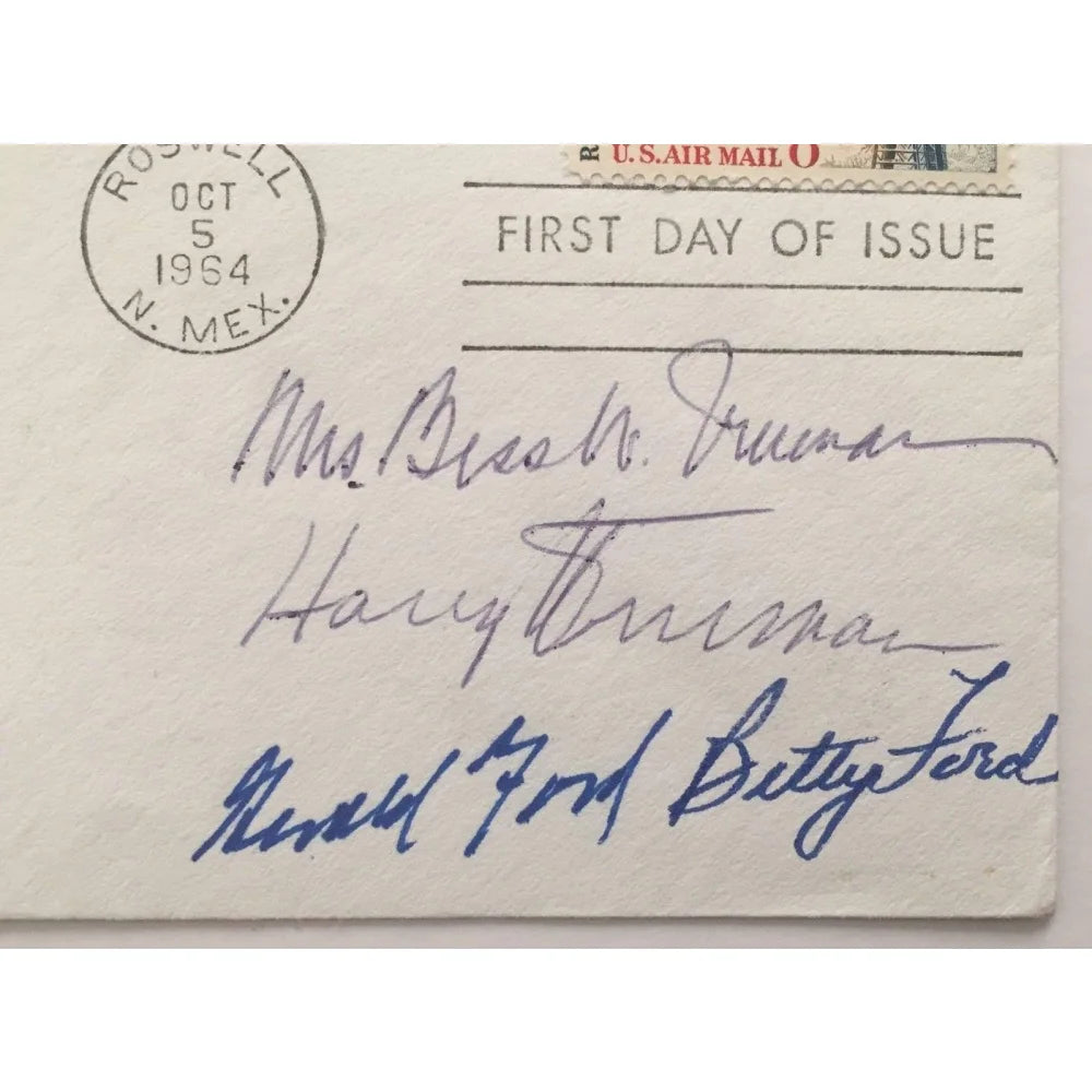 Authentic Harry Truman & Gerald Ford Signed Envelope with JSA COA - Presidential Autograph Collectible for History Buffs & Memorabilia Display