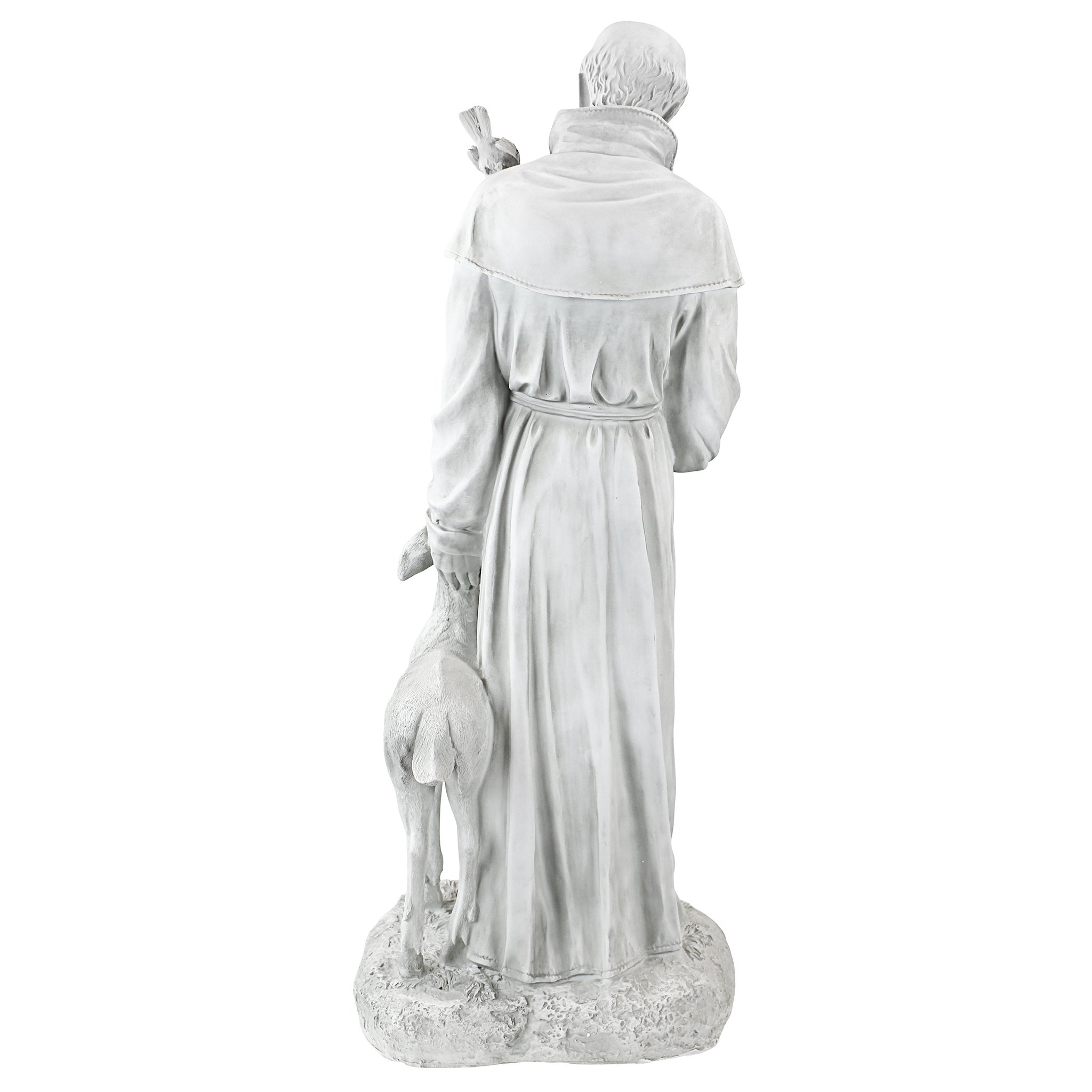 Design Toscano St. Francis of Assisi Garden Statue - 37 Inch Tall Patron Saint of Animals Outdoor Religious Decor, Cast Stone Resin with Antique Finish - Perfect for Garden, Patio, Church or Yard Decoration