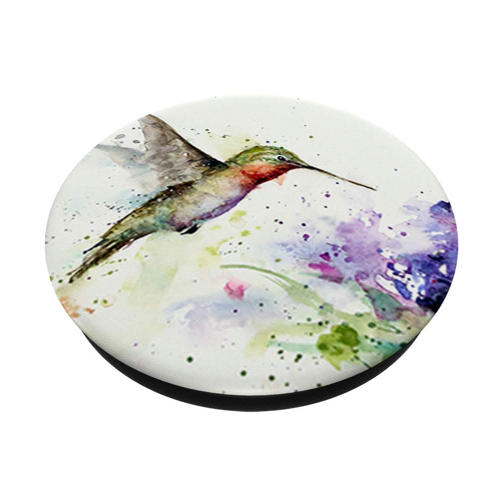 Swappable PopGrip with Cute Hummingbird Watercolor Design - Phone & Tablet Grip for Secure Hold | Perfect for Everyday Use, Commuting, and Hands-Free Selfies