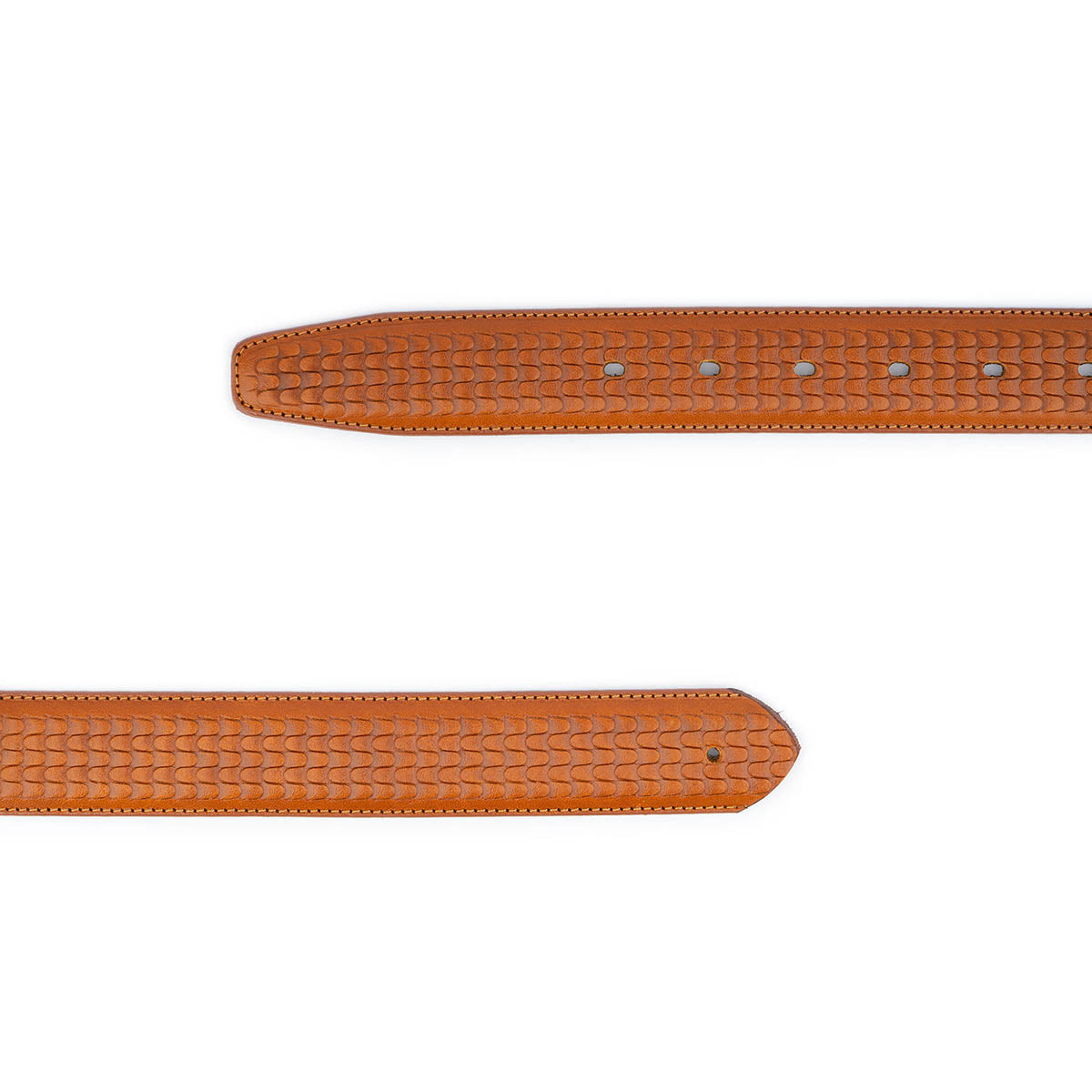 Light Brown Genuine Leather Belt with Embossed Design - Replacement Strap for Dunhill Men's Buckle | Perfect for Business, Casual & Formal Outfits